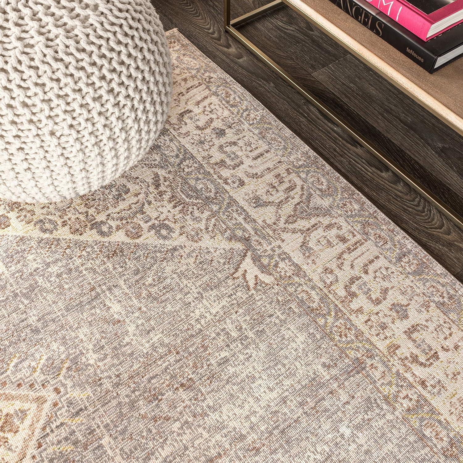 image:imageJONATHAN Y Lila Modern Tribal Medallion Light BlueIvory Indoor Area Rug 3x5 Transitional Traditional EasyCleaning for Living Room Bedroom Kitchen Pet Friendly NonShedding MDP306B3Grey