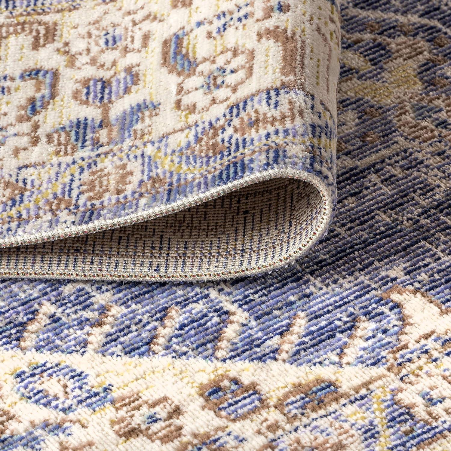 image:imageJONATHAN Y Lila Modern Tribal Medallion Light BlueIvory Indoor Area Rug 3x5 Transitional Traditional EasyCleaning for Living Room Bedroom Kitchen Pet Friendly NonShedding MDP306B3Purple
