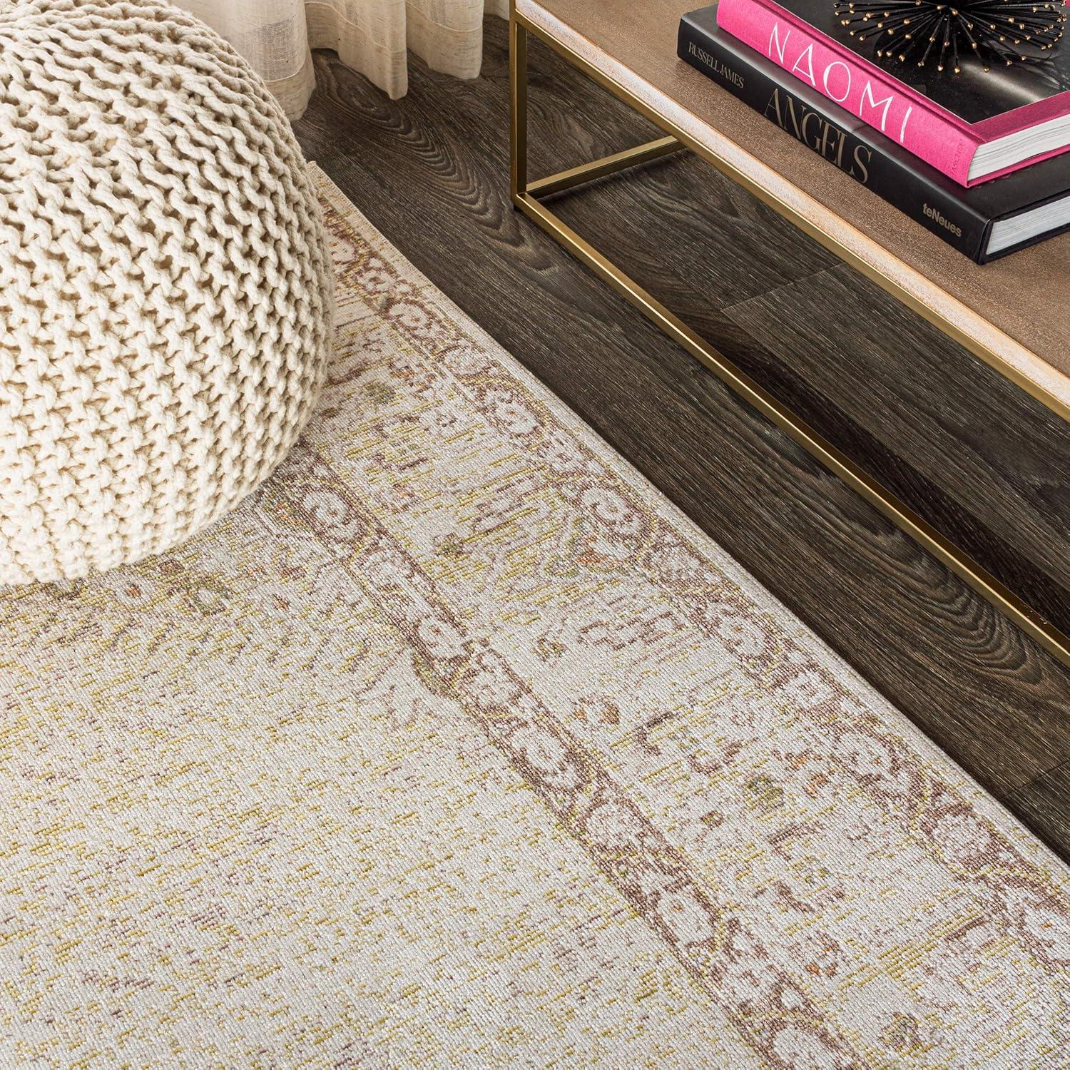 image:imageJONATHAN Y Lila Modern Tribal Medallion Light BlueIvory Indoor Area Rug 3x5 Transitional Traditional EasyCleaning for Living Room Bedroom Kitchen Pet Friendly NonShedding MDP306B3Ivory
