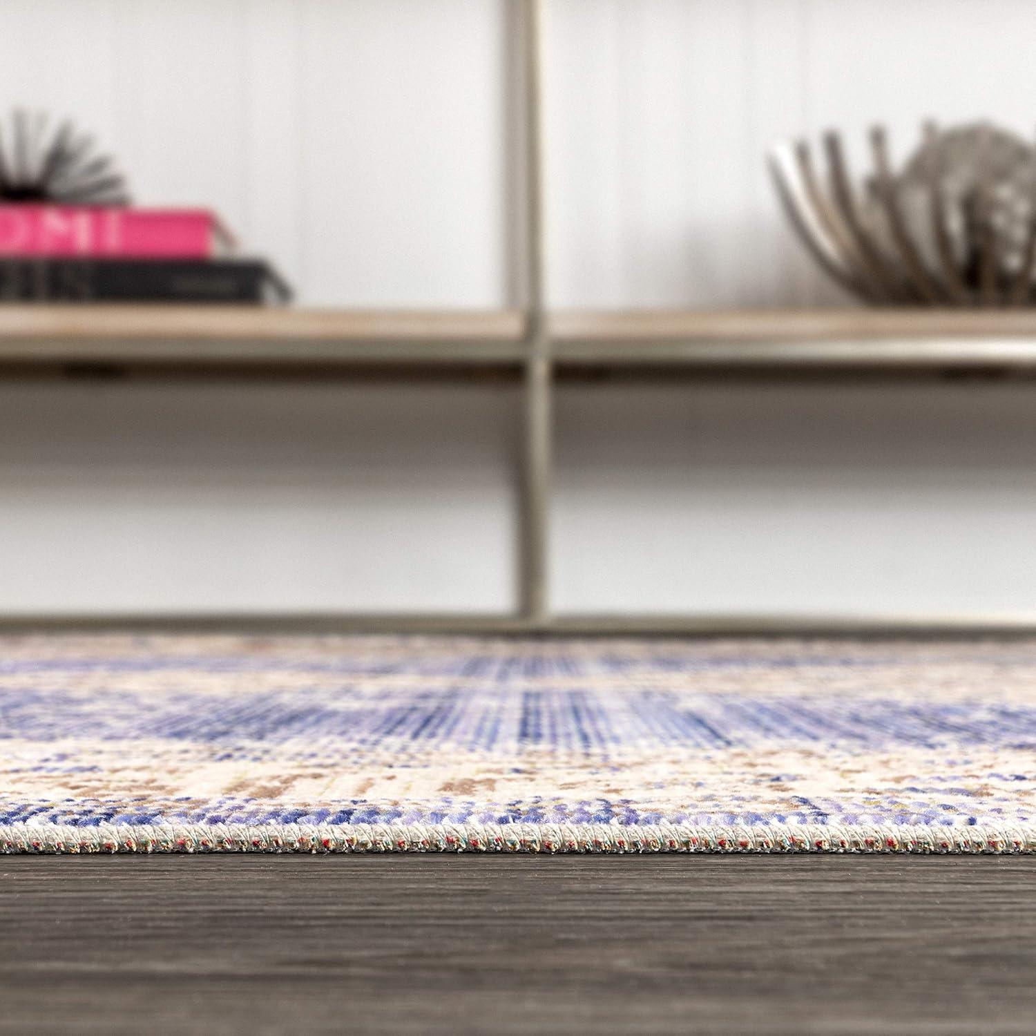 image:imageJONATHAN Y Lila Modern Tribal Medallion Light BlueIvory Indoor Area Rug 3x5 Transitional Traditional EasyCleaning for Living Room Bedroom Kitchen Pet Friendly NonShedding MDP306B3Purple