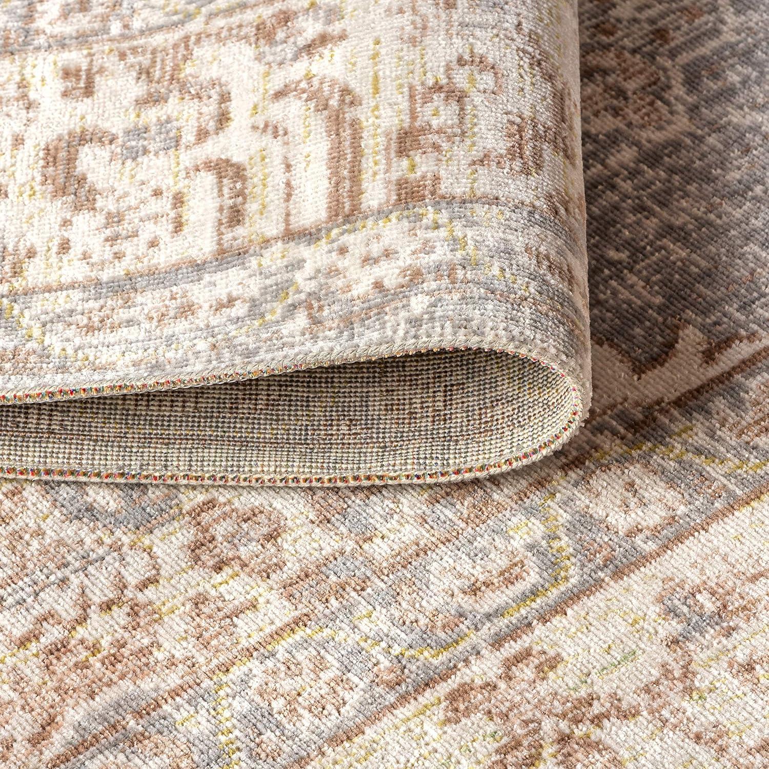 image:imageJONATHAN Y Lila Modern Tribal Medallion Light BlueIvory Indoor Area Rug 3x5 Transitional Traditional EasyCleaning for Living Room Bedroom Kitchen Pet Friendly NonShedding MDP306B3Grey
