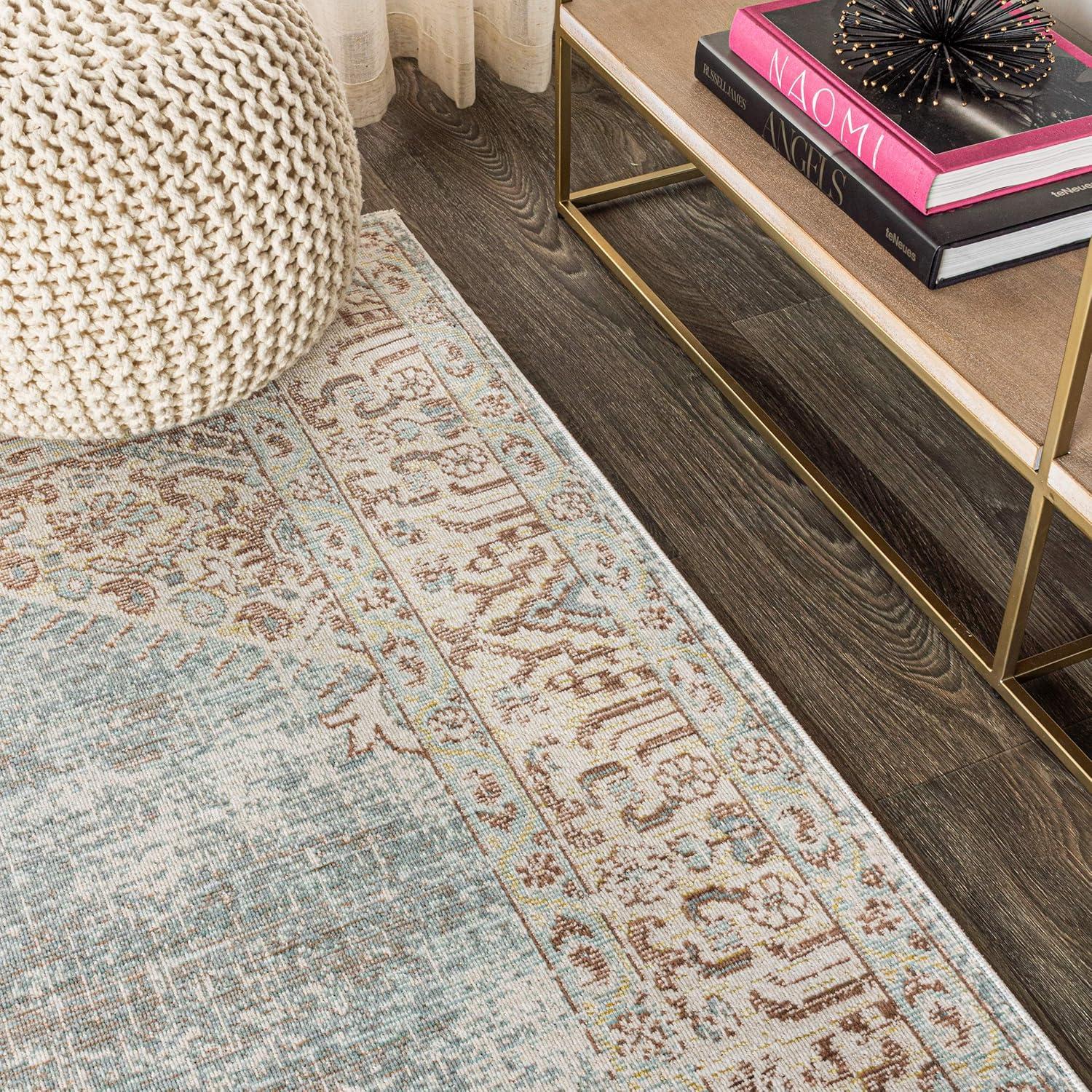 image:imageJONATHAN Y Lila Modern Tribal Medallion Light BlueIvory Indoor Area Rug 3x5 Transitional Traditional EasyCleaning for Living Room Bedroom Kitchen Pet Friendly NonShedding MDP306B3Blue
