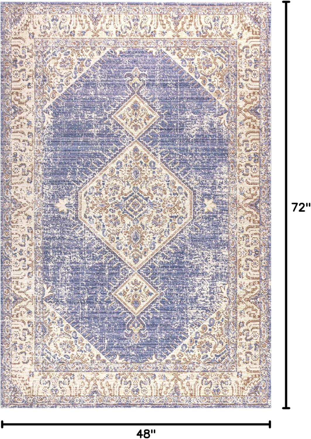 image:imageJONATHAN Y Lila Modern Tribal Medallion Light BlueIvory Indoor Area Rug 3x5 Transitional Traditional EasyCleaning for Living Room Bedroom Kitchen Pet Friendly NonShedding MDP306B3Purple
