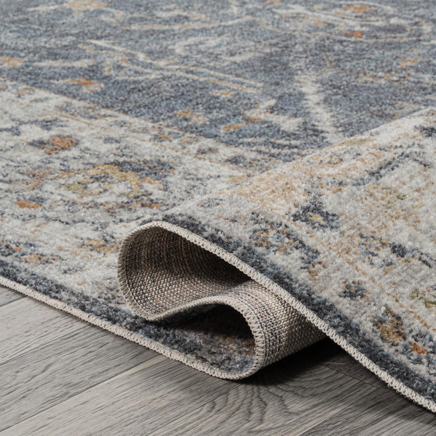 image:imageJONATHAN Y Machine Washable Indoor Area Rug 3X5 Dark GrayCream Brandy Rustic Border LowPile for Living Room Bedroom Kitchen Office EasyCleaning PetFriendly NonShedding WSH321A3Brandydark GrayCream