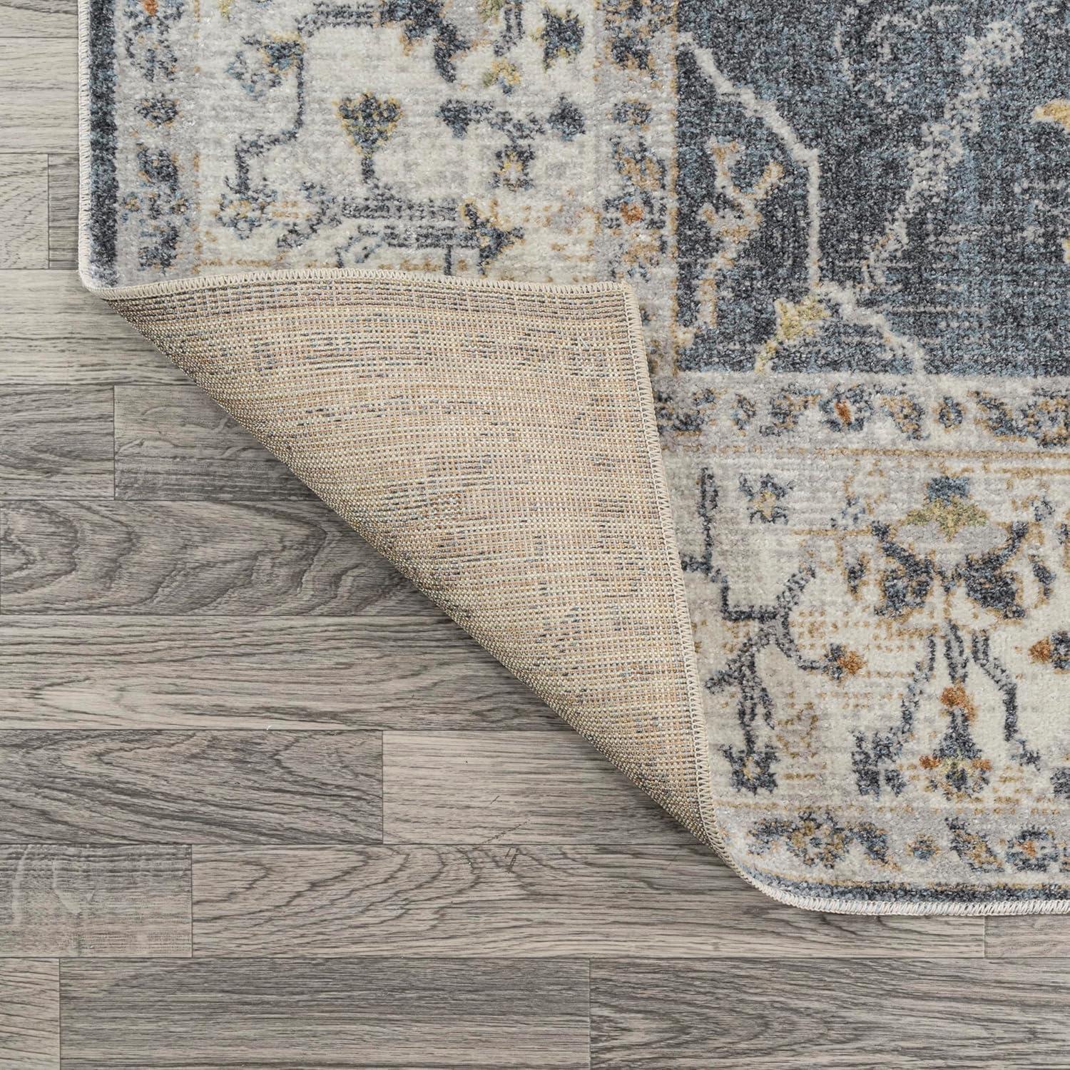 image:imageJONATHAN Y Machine Washable Indoor Area Rug 3X5 Dark GrayCream Brandy Rustic Border LowPile for Living Room Bedroom Kitchen Office EasyCleaning PetFriendly NonShedding WSH321A3Brandydark GrayCream