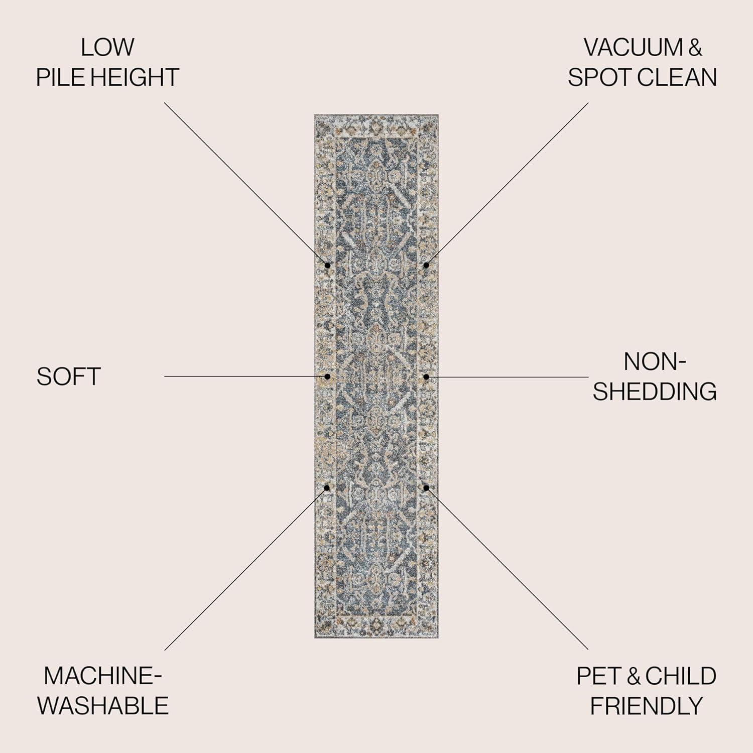 image:imageJONATHAN Y Machine Washable Indoor Area Rug 3X5 Dark GrayCream Brandy Rustic Border LowPile for Living Room Bedroom Kitchen Office EasyCleaning PetFriendly NonShedding WSH321A3Brandydark GrayCream