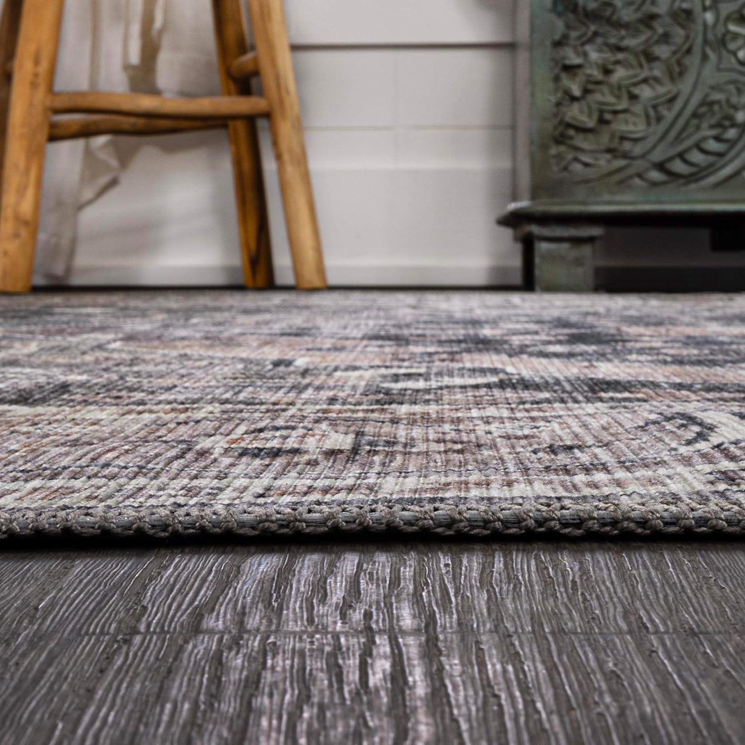image:imageJONATHAN Y Machine Washable Indoor Area Rug 3X5 RedOrangeCream Alacati Ogee Medallion for Living Room Bedroom Kitchen Office EasyCleaning High Traffic PetFriendly NonShedding WSH103A3Dark GreenDark Beige