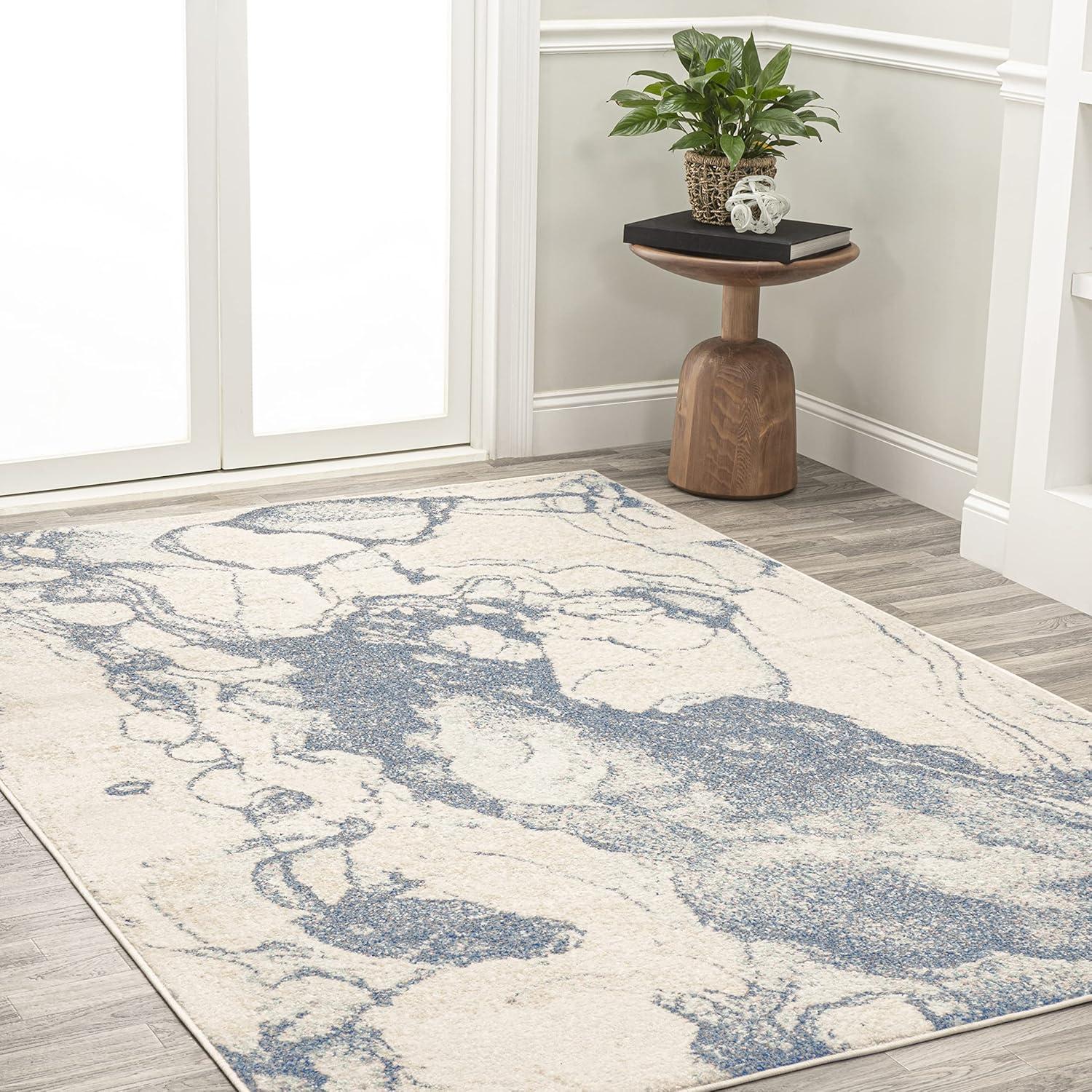 image:imageJONATHAN Y Marmo Abstract Marbled Indoor Area Rug 3x5 GoldGray Modern Contemporary EasyCleaning for Living Room Bedroom Kitchen Pet Friendly NonShedding CTP201C3BlueCream