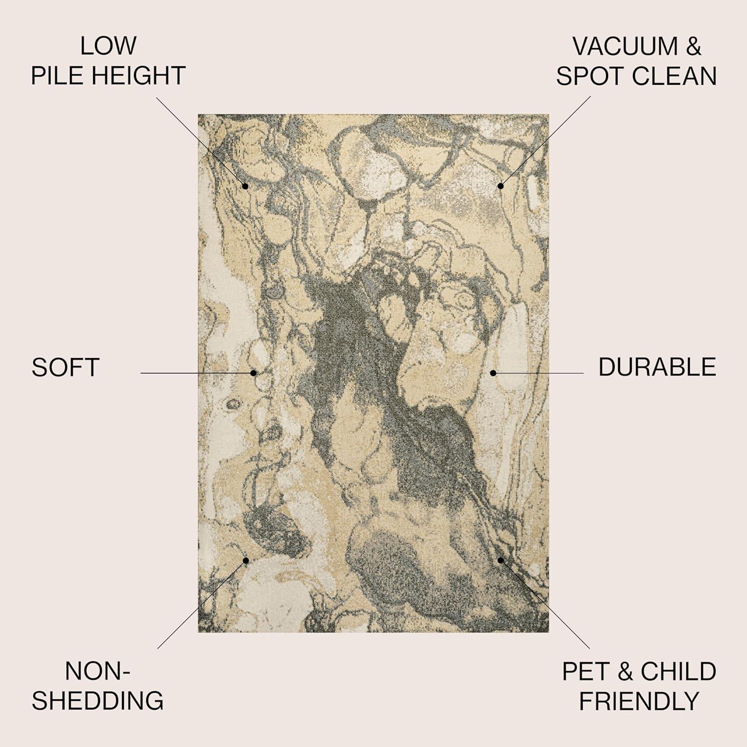 image:imageJONATHAN Y Marmo Abstract Marbled Indoor Area Rug 3x5 GoldGray Modern Contemporary EasyCleaning for Living Room Bedroom Kitchen Pet Friendly NonShedding CTP201C3GoldGray