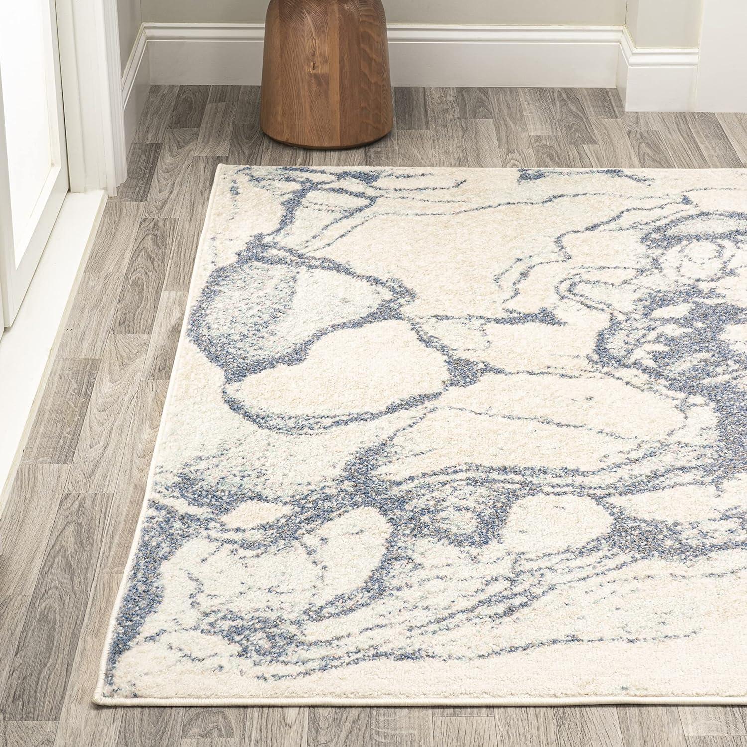 image:imageJONATHAN Y Marmo Abstract Marbled Indoor Area Rug 3x5 GoldGray Modern Contemporary EasyCleaning for Living Room Bedroom Kitchen Pet Friendly NonShedding CTP201C3BlueCream