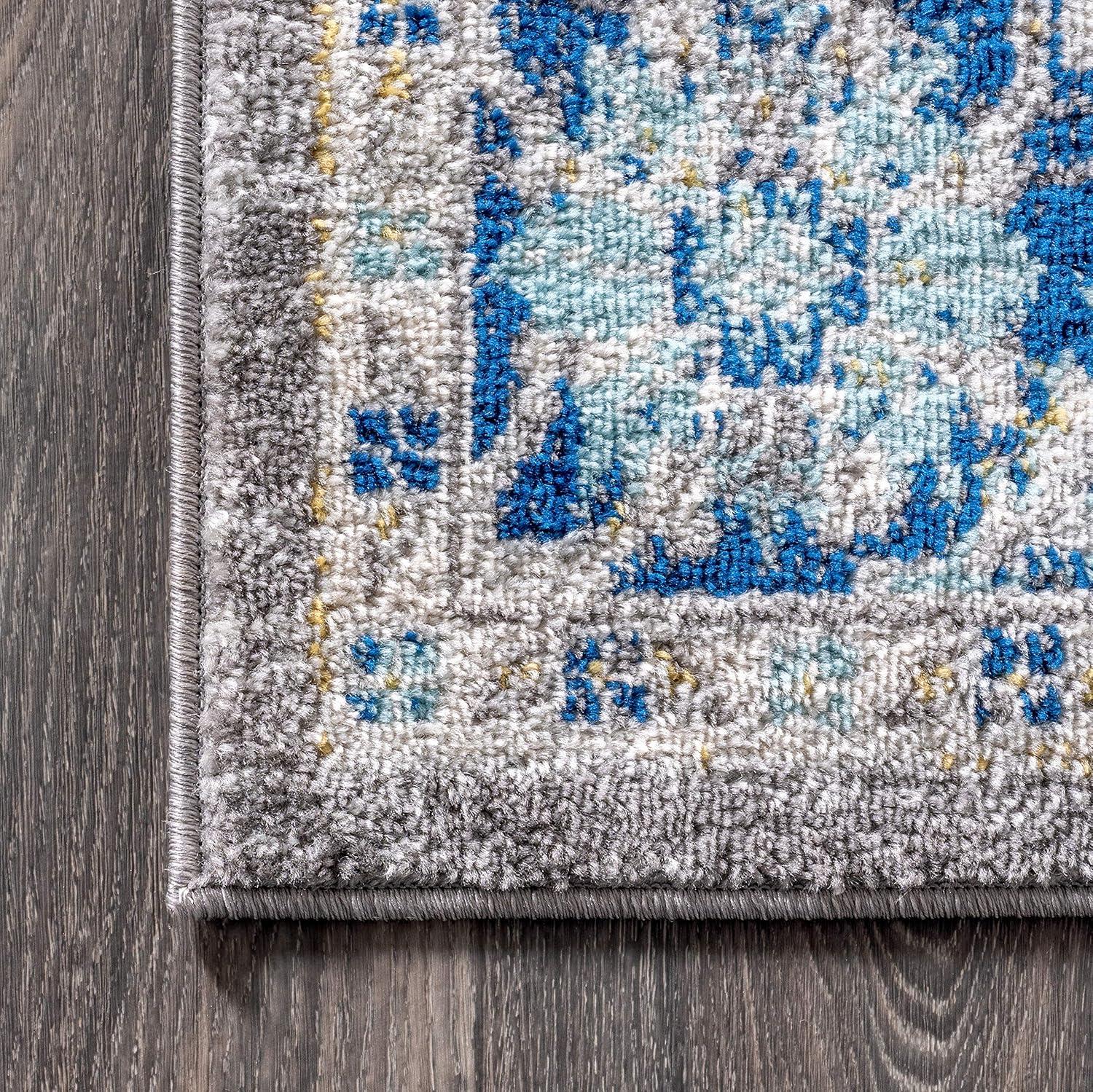 image:imageJONATHAN Y Modern Boho Floral GrayNavy Indoor Area Rug 3x5 Bohemian Vintage EasyCleaning for Living Room Bedroom Kitchen Pet Friendly NonShedding MDP204A34 x 6 Rectangular