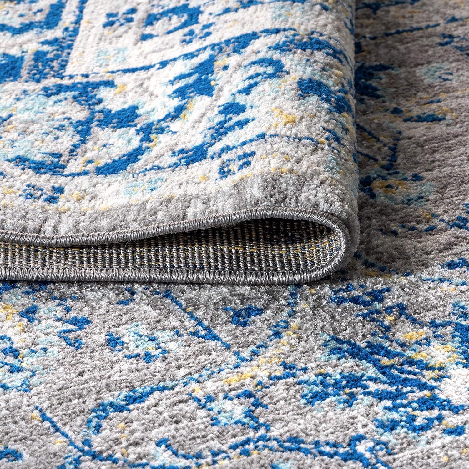 image:imageJONATHAN Y Modern Boho Floral GrayNavy Indoor Area Rug 3x5 Bohemian Vintage EasyCleaning for Living Room Bedroom Kitchen Pet Friendly NonShedding MDP204A33 x 5 Rectangular