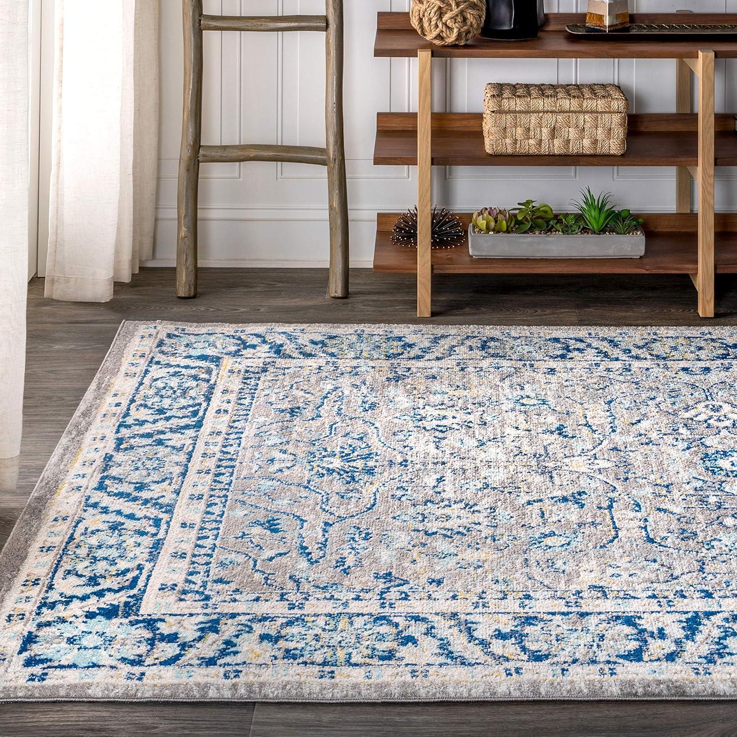 image:imageJONATHAN Y Modern Boho Floral GrayNavy Indoor Area Rug 3x5 Bohemian Vintage EasyCleaning for Living Room Bedroom Kitchen Pet Friendly NonShedding MDP204A379 x 10 Rectangular