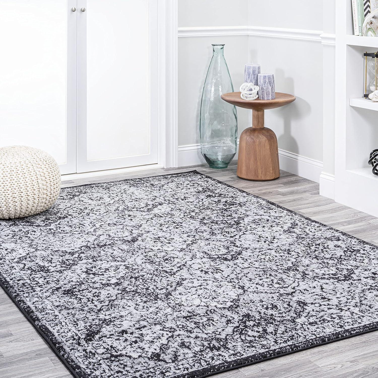 image:imageJONATHAN Y Modern Boho Vintage Trellis BlueMulti Indoor Area Rug 3x5 Bohemian Traditional EasyCleaning for Living Room Bedroom Kitchen Pet Friendly NonShedding MDP205A3BlackIvory