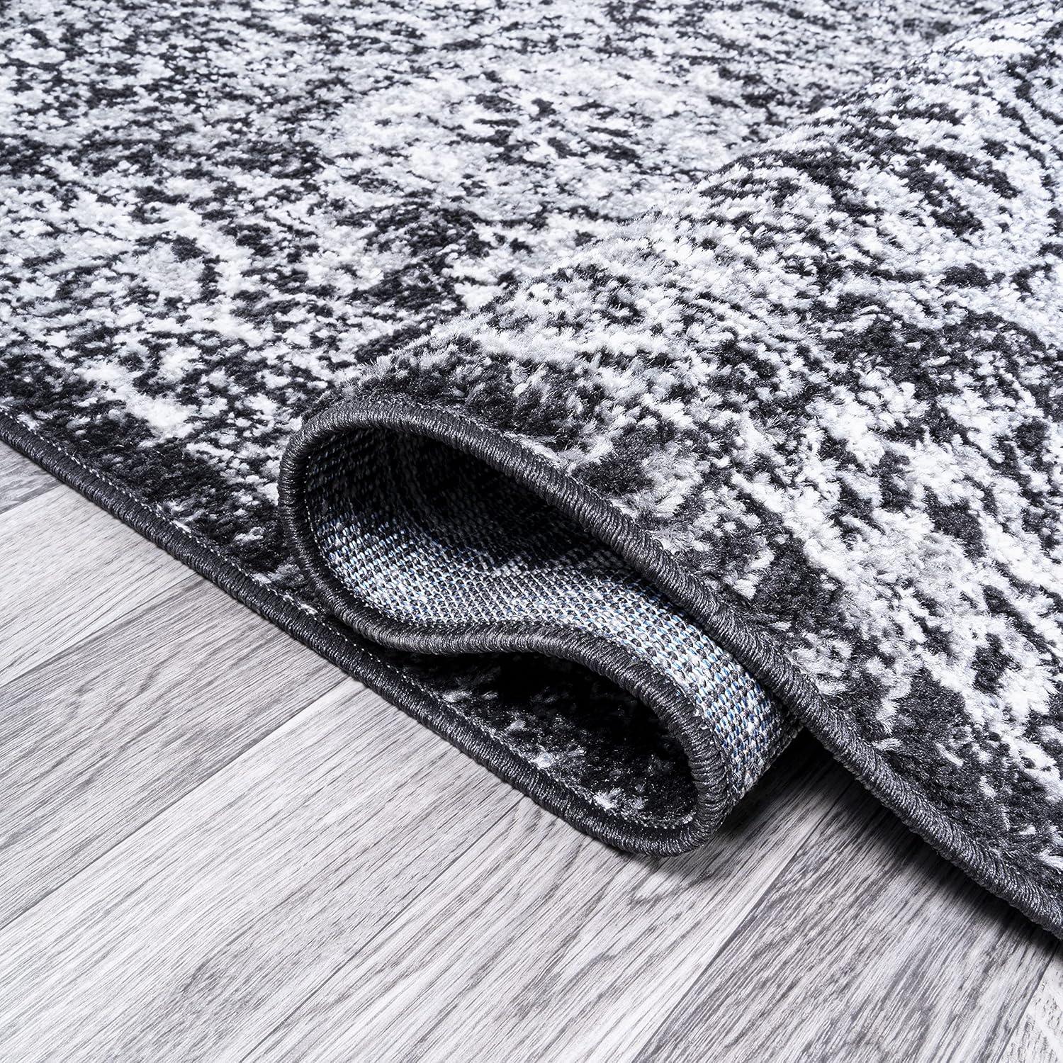 image:imageJONATHAN Y Modern Boho Vintage Trellis BlueMulti Indoor Area Rug 3x5 Bohemian Traditional EasyCleaning for Living Room Bedroom Kitchen Pet Friendly NonShedding MDP205A3BlackIvory