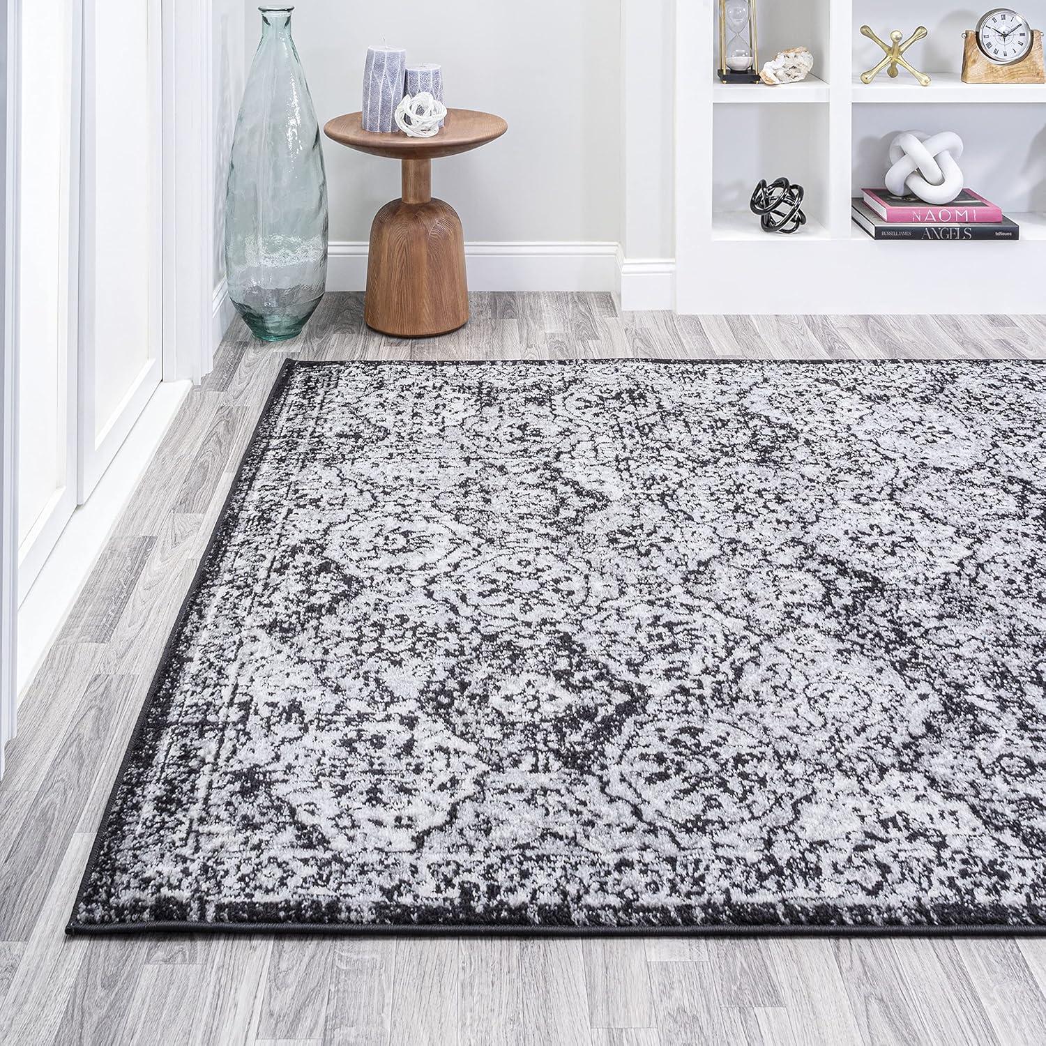 image:imageJONATHAN Y Modern Boho Vintage Trellis BlueMulti Indoor Area Rug 3x5 Bohemian Traditional EasyCleaning for Living Room Bedroom Kitchen Pet Friendly NonShedding MDP205A3BlackIvory