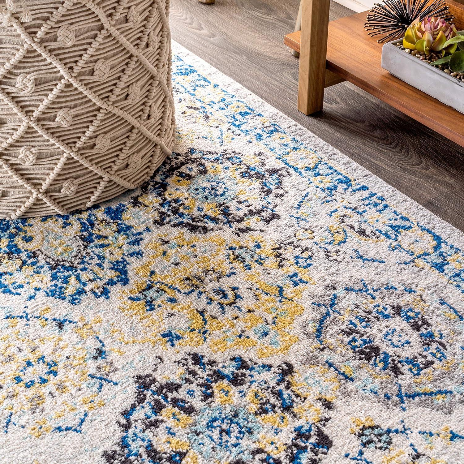image:imageJONATHAN Y Modern Boho Vintage Trellis BlueMulti Indoor Area Rug 3x5 Bohemian Traditional EasyCleaning for Living Room Bedroom Kitchen Pet Friendly NonShedding MDP205A3BlueMulti