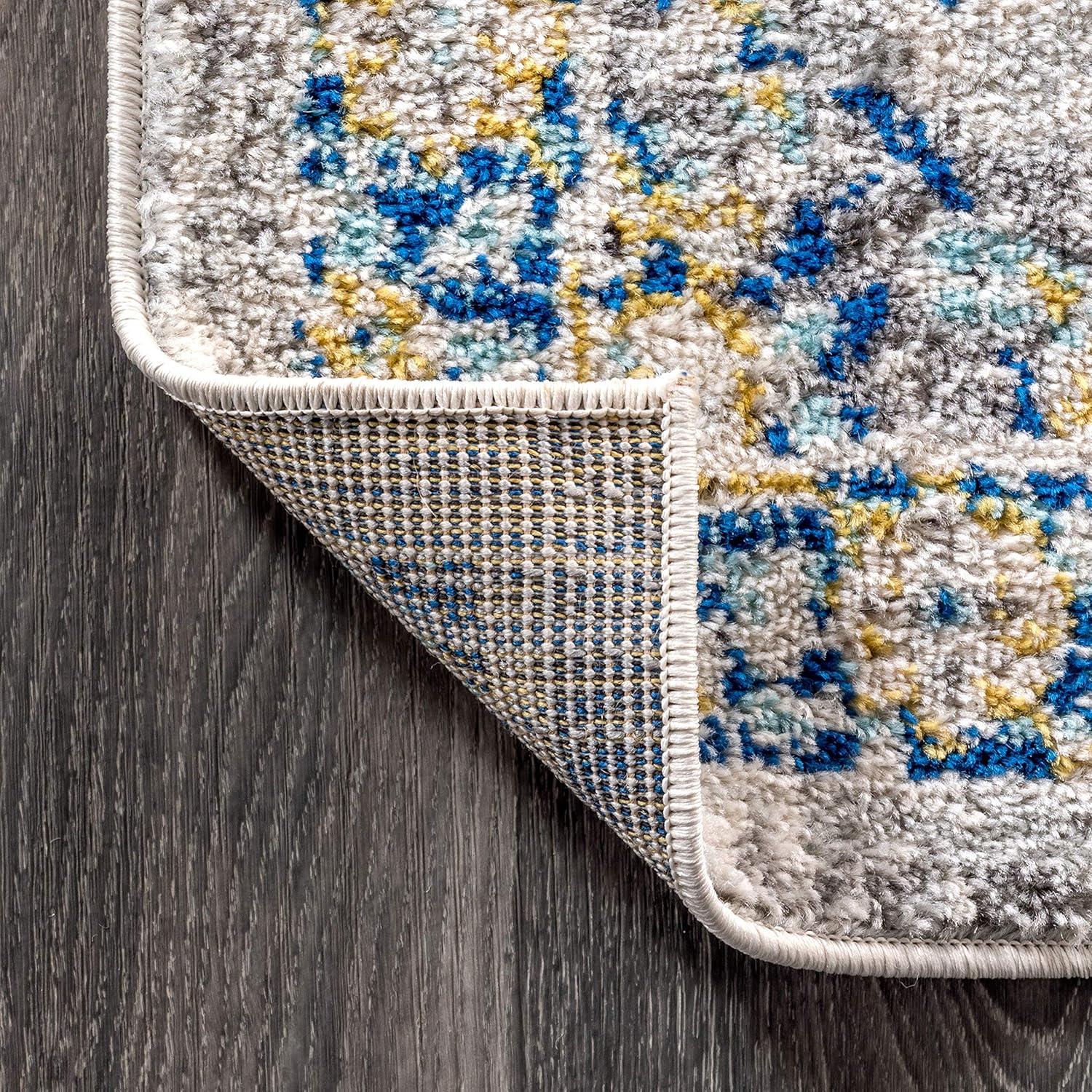 image:imageJONATHAN Y Modern Boho Vintage Trellis BlueMulti Indoor Area Rug 3x5 Bohemian Traditional EasyCleaning for Living Room Bedroom Kitchen Pet Friendly NonShedding MDP205A3BlueMulti