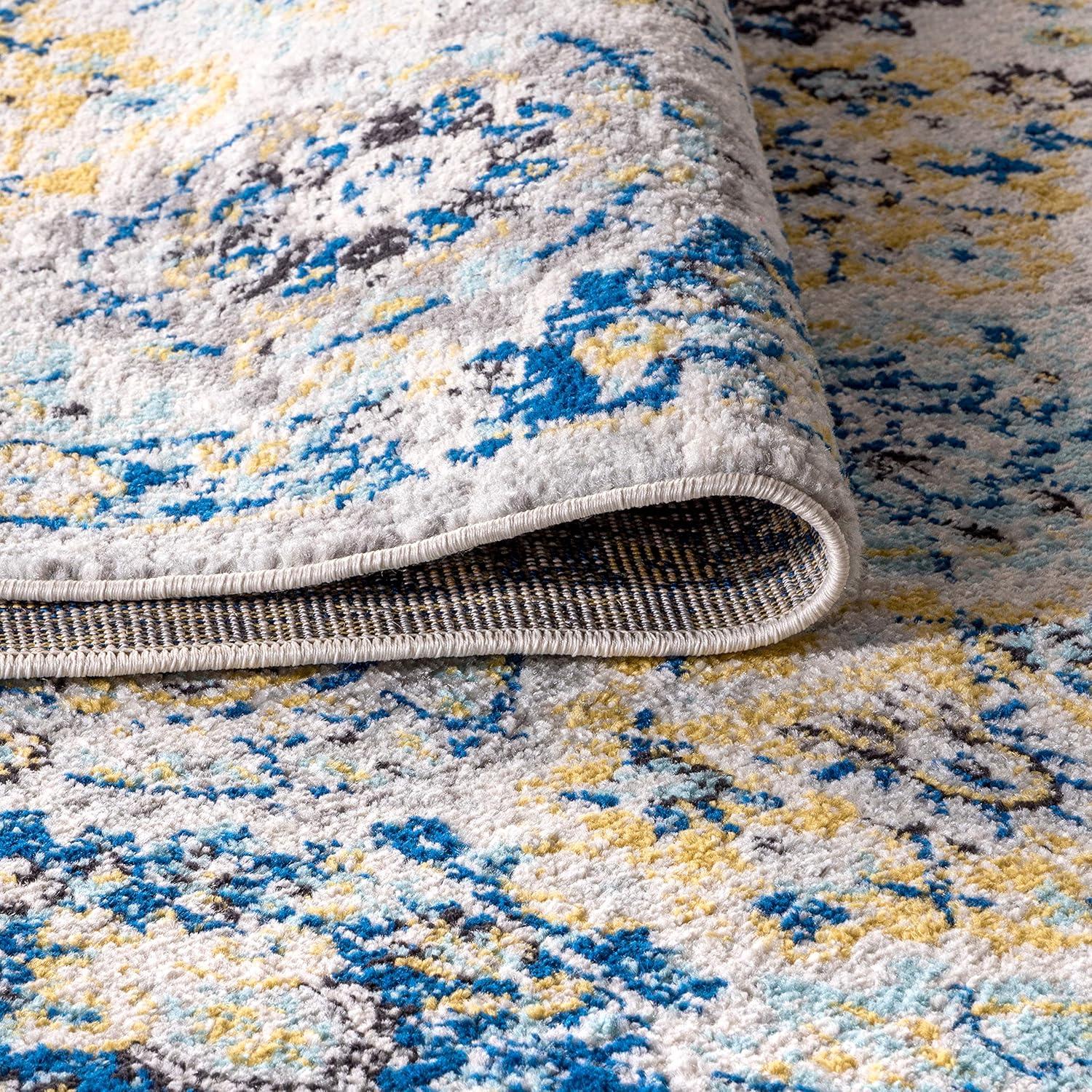 image:imageJONATHAN Y Modern Boho Vintage Trellis BlueMulti Indoor Area Rug 3x5 Bohemian Traditional EasyCleaning for Living Room Bedroom Kitchen Pet Friendly NonShedding MDP205A3BlueMulti