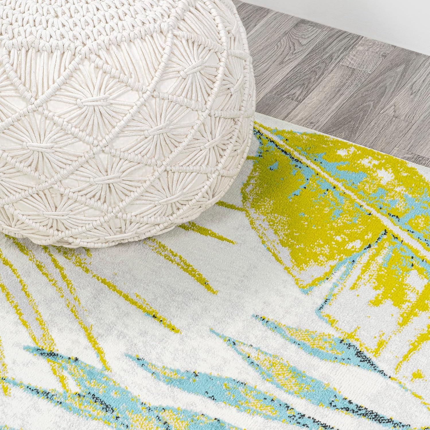image:imageJONATHAN Y Monstera Tropical Leaves IvoryGreen Indoor Area Rug 3x5 Coastal Floral EasyCleaning for Living Room Bedroom Kitchen Pet Friendly NonShedding LUX100A32 x 8 Runner