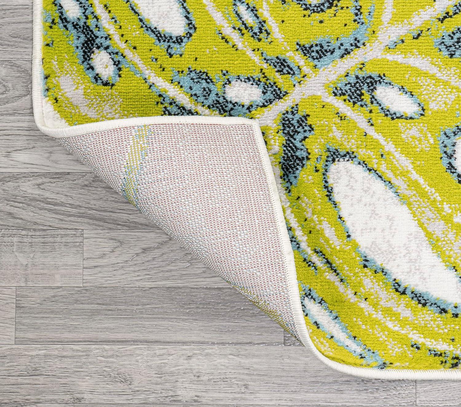 image:imageJONATHAN Y Monstera Tropical Leaves IvoryGreen Indoor Area Rug 3x5 Coastal Floral EasyCleaning for Living Room Bedroom Kitchen Pet Friendly NonShedding LUX100A32 x 8 Runner