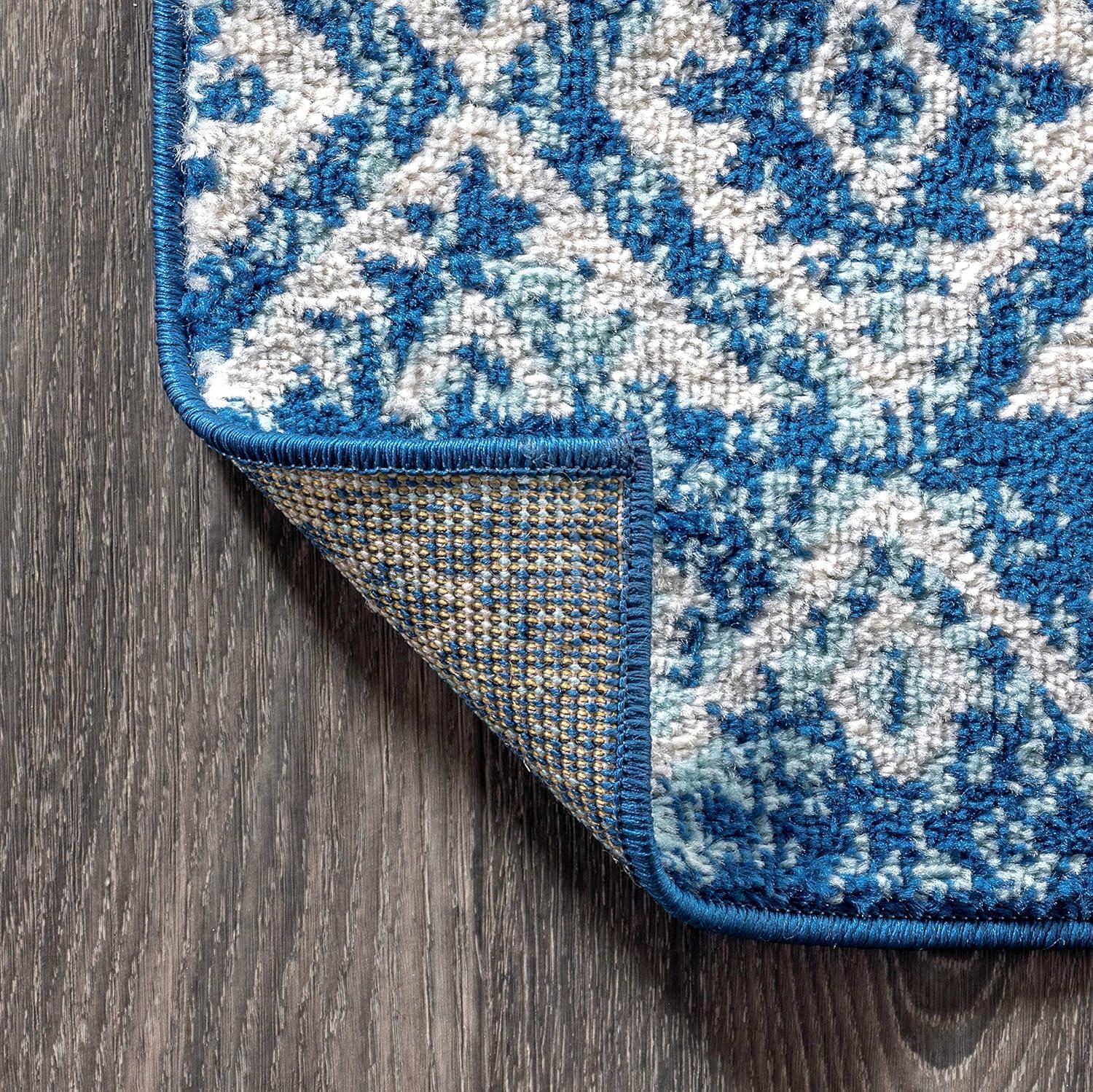 image:imageJONATHAN Y Moroccan Hype Boho Vintage Tribal BlueWhite Indoor Area Rug 3x5 Bohemian Vintage EasyCleaning for Living Room Bedroom Kitchen Pet Friendly NonShedding MOH102A323 x 8 Runner