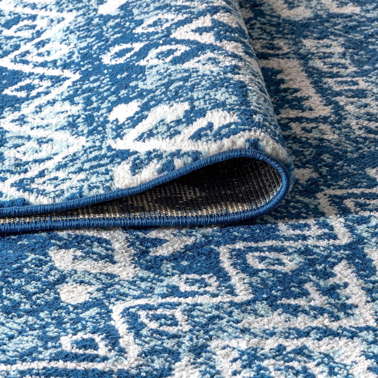 image:imageJONATHAN Y Moroccan Hype Boho Vintage Tribal BlueWhite Indoor Area Rug 3x5 Bohemian Vintage EasyCleaning for Living Room Bedroom Kitchen Pet Friendly NonShedding MOH102A379 x 10 Rectangular