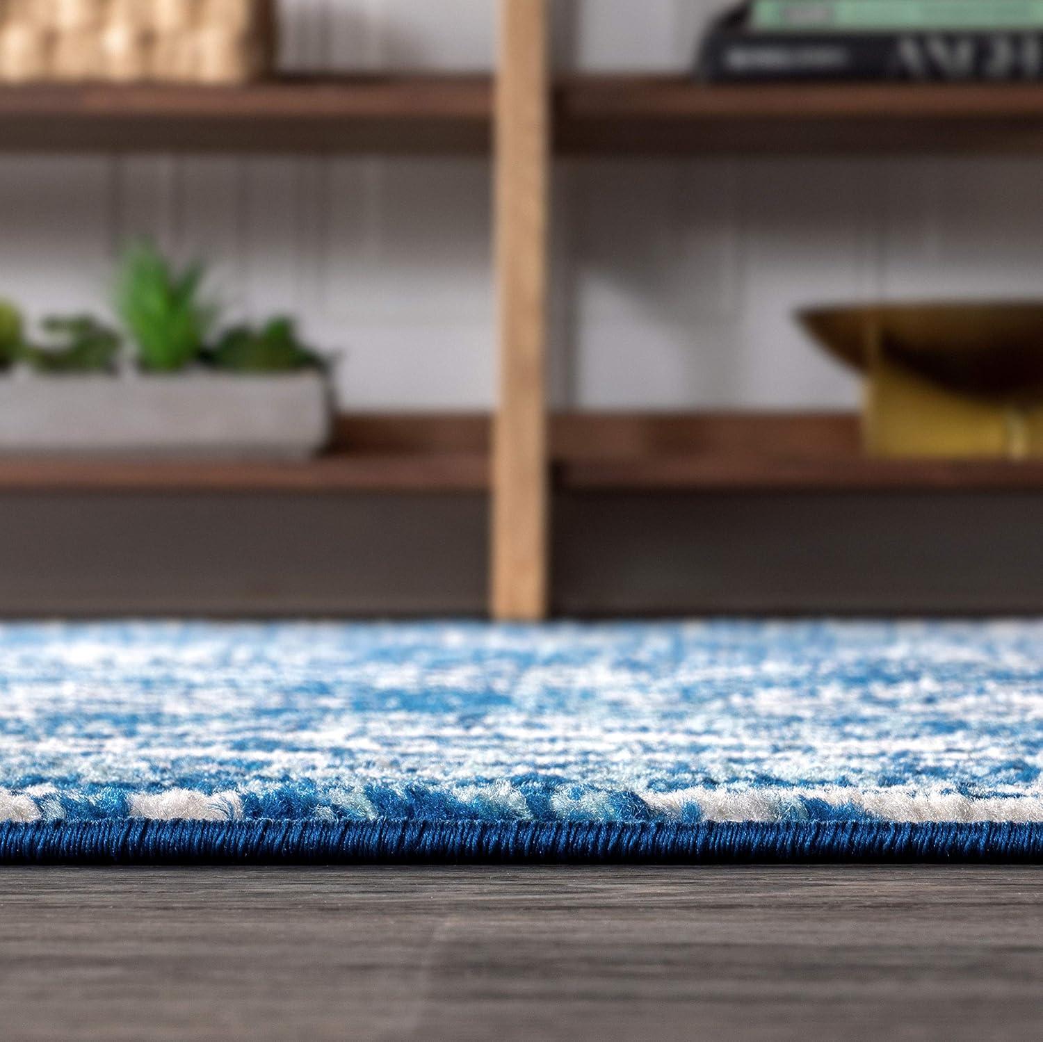 image:imageJONATHAN Y Moroccan Hype Boho Vintage Tribal BlueWhite Indoor Area Rug 3x5 Bohemian Vintage EasyCleaning for Living Room Bedroom Kitchen Pet Friendly NonShedding MOH102A323 x 8 Runner