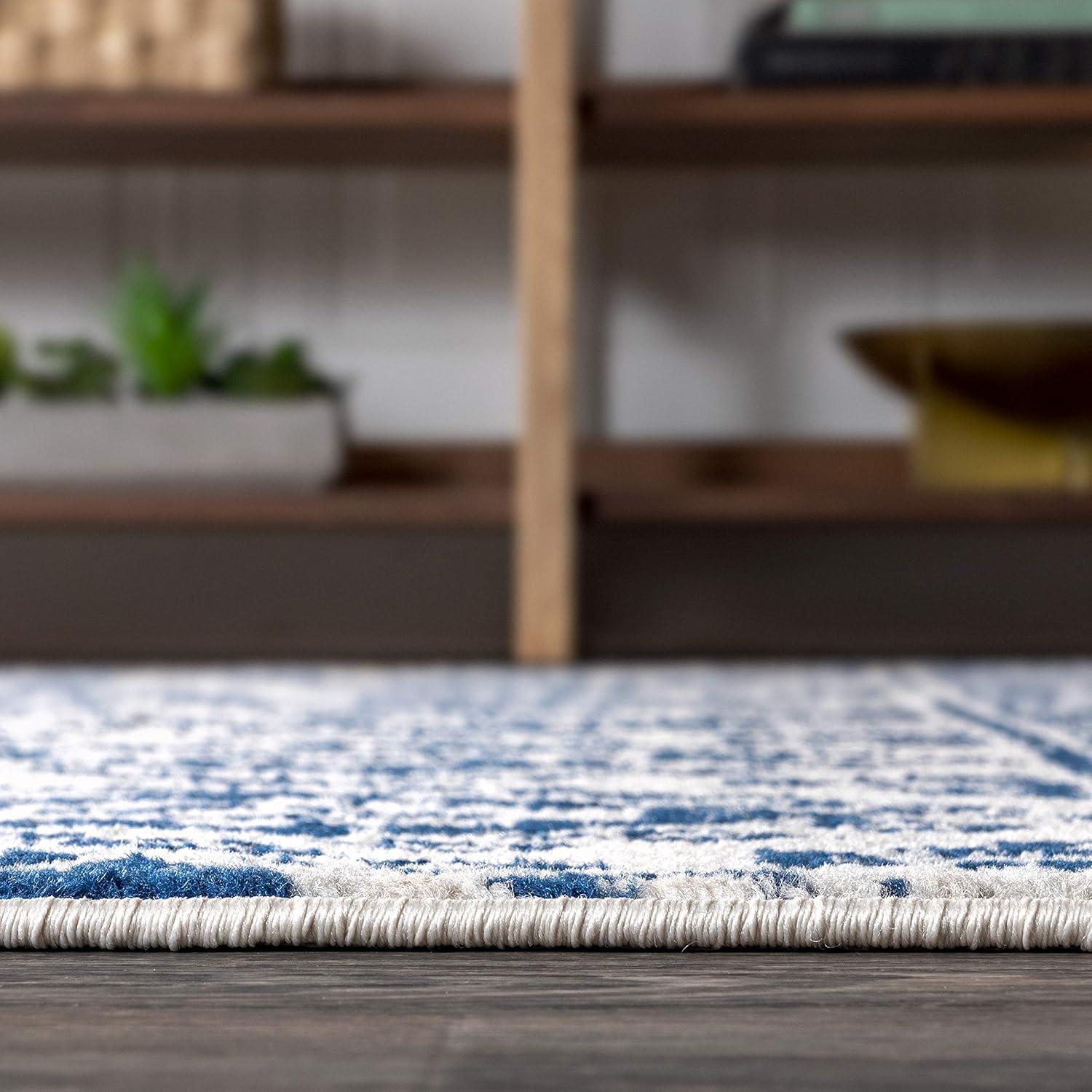 image:imageJONATHAN Y Moroccan Hype Boho Vintage Tribal CreamBlue Indoor Area Rug 3x5 Bohemian Vintage EasyCleaning for Living Room Bedroom Kitchen Pet Friendly NonShedding MOH103A323 x 8 Runner
