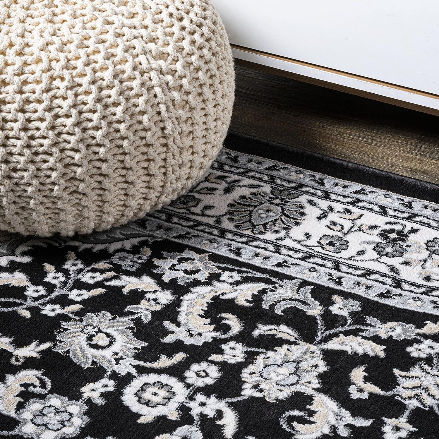 image:imageJONATHAN Y Palmette Modern Floral GrayCream Indoor Area Rug 3x5 Vintage Bohemian EasyCleaning for Living Room Bedroom Kitchen Pet Friendly NonShedding MDP503C3CreamGrayBlack