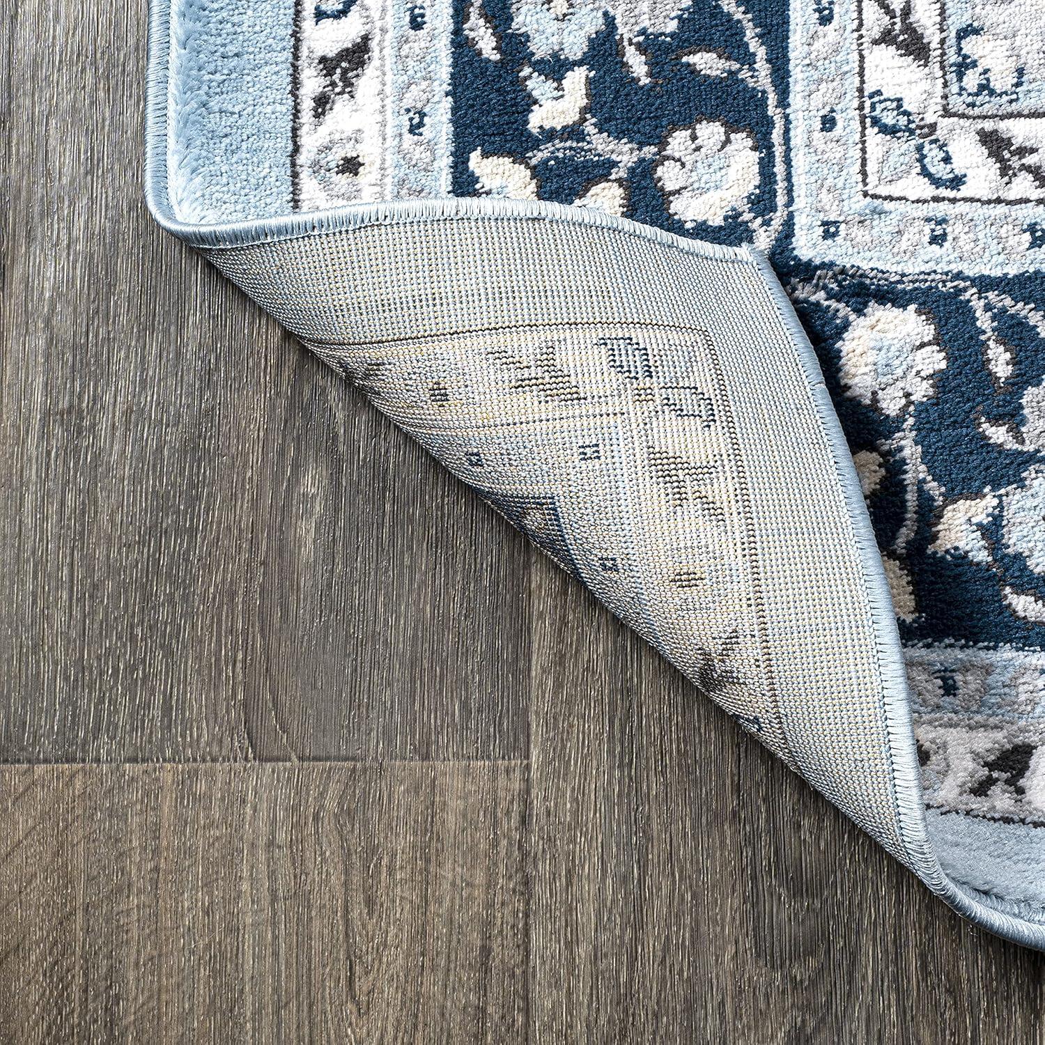 image:imageJONATHAN Y Palmette Modern Floral GrayCream Indoor Area Rug 3x5 Vintage Bohemian EasyCleaning for Living Room Bedroom Kitchen Pet Friendly NonShedding MDP503C3BlueNavy