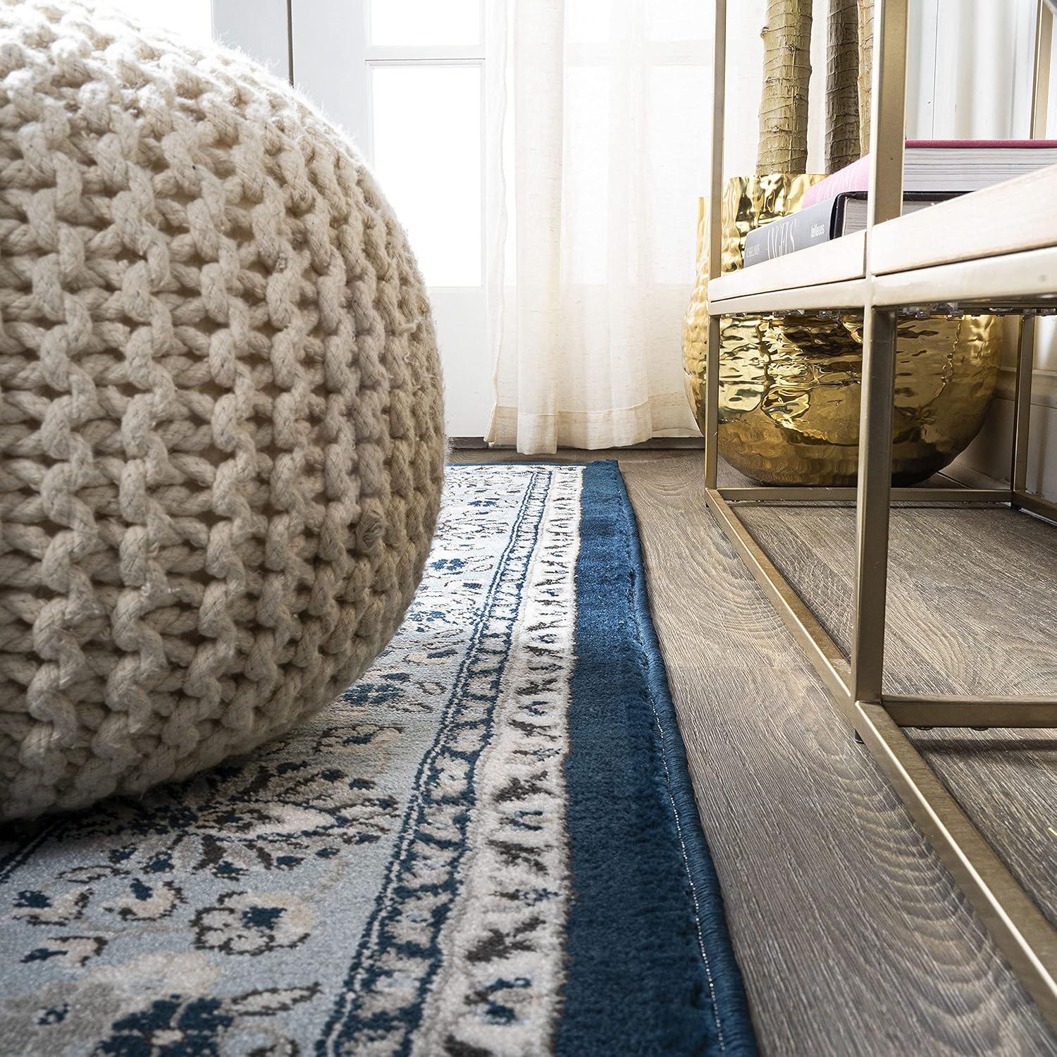 image:imageJONATHAN Y Palmette Modern Floral GrayCream Indoor Area Rug 3x5 Vintage Bohemian EasyCleaning for Living Room Bedroom Kitchen Pet Friendly NonShedding MDP503C3NavyBlue
