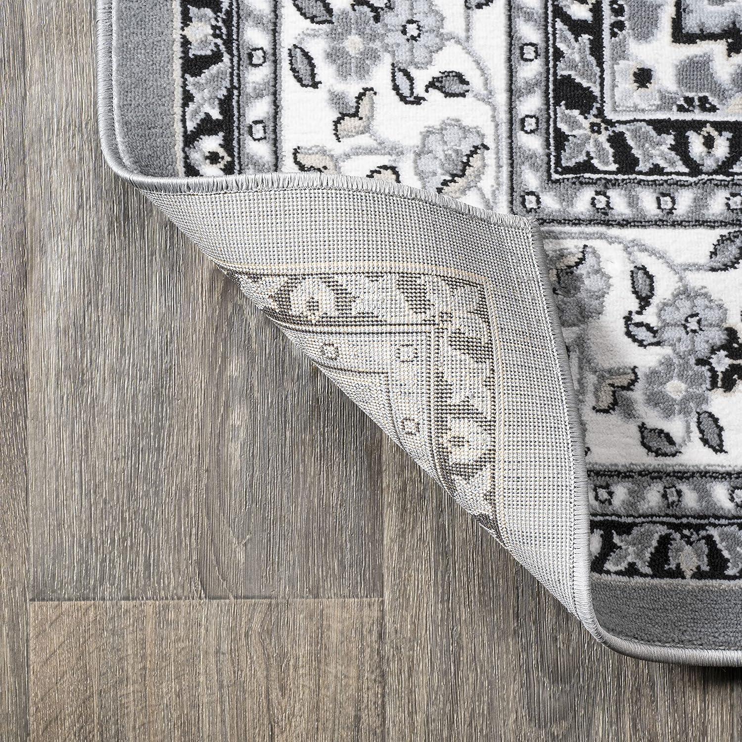 image:imageJONATHAN Y Palmette Modern Floral GrayCream Indoor Area Rug 3x5 Vintage Bohemian EasyCleaning for Living Room Bedroom Kitchen Pet Friendly NonShedding MDP503C3GrayCream