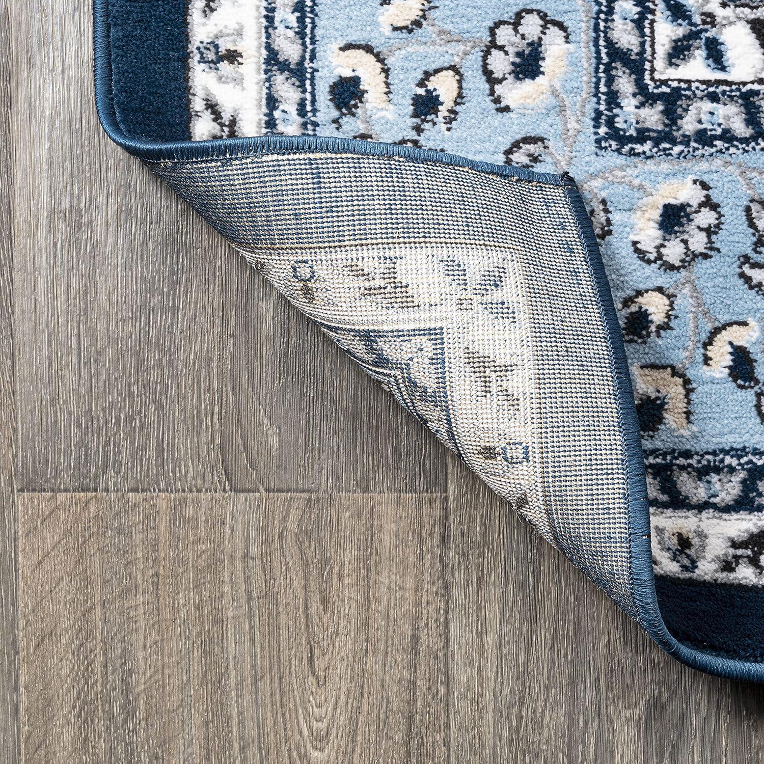 image:imageJONATHAN Y Palmette Modern Floral GrayCream Indoor Area Rug 3x5 Vintage Bohemian EasyCleaning for Living Room Bedroom Kitchen Pet Friendly NonShedding MDP503C3NavyBlue