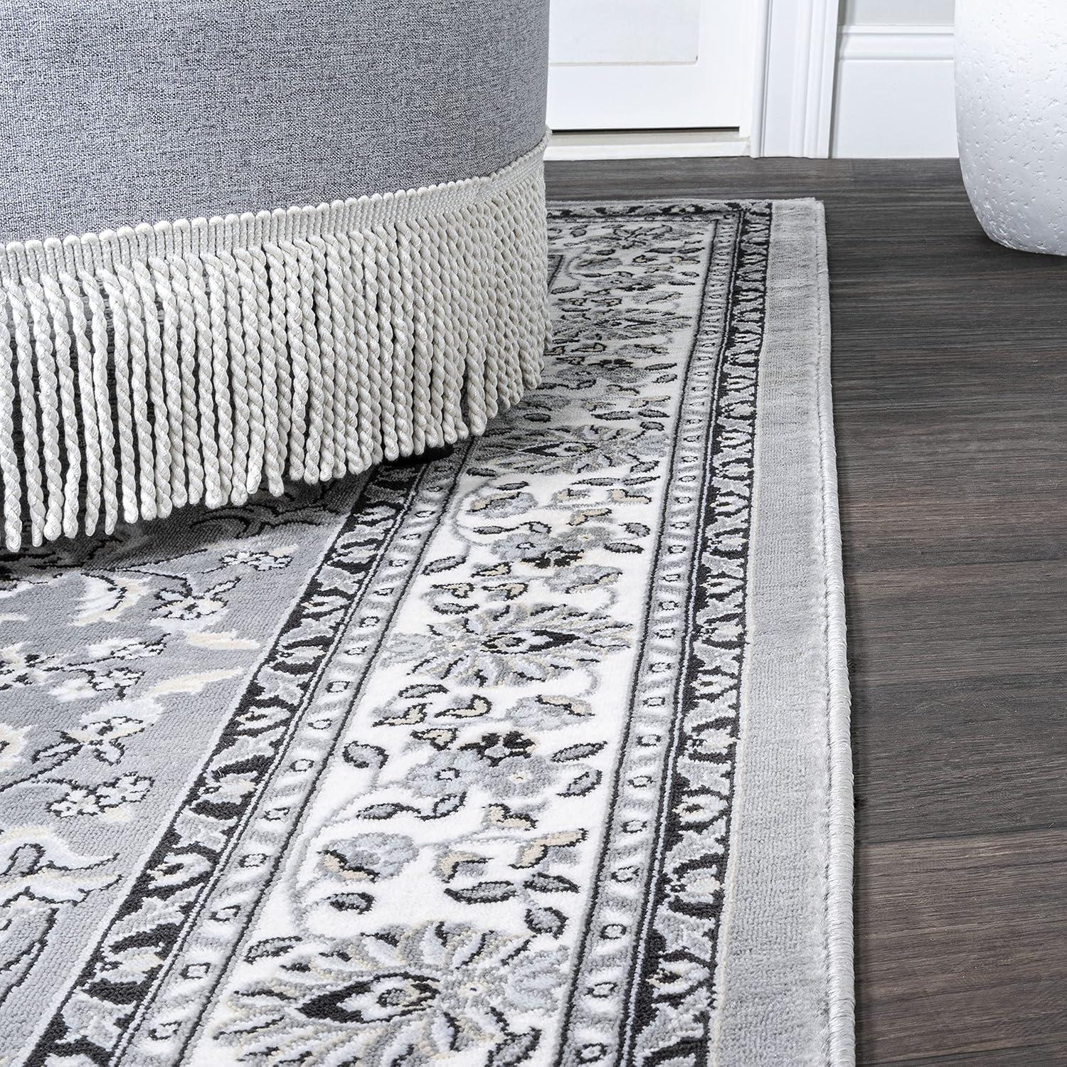 image:imageJONATHAN Y Palmette Modern Floral GrayCream Indoor Area Rug 3x5 Vintage Bohemian EasyCleaning for Living Room Bedroom Kitchen Pet Friendly NonShedding MDP503C3GrayIvory