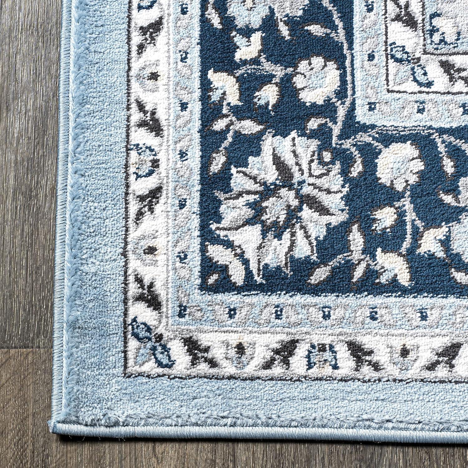 image:imageJONATHAN Y Palmette Modern Floral GrayCream Indoor Area Rug 3x5 Vintage Bohemian EasyCleaning for Living Room Bedroom Kitchen Pet Friendly NonShedding MDP503C3BlueNavy