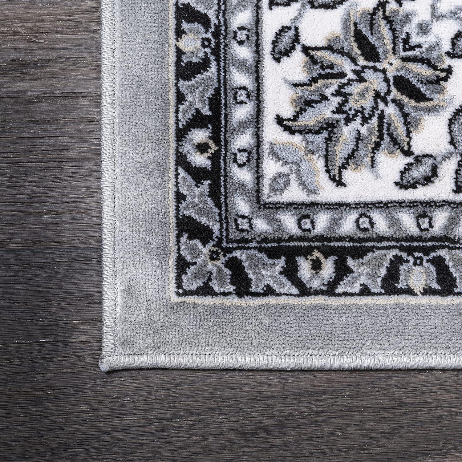 image:imageJONATHAN Y Palmette Modern Floral GrayCream Indoor Area Rug 3x5 Vintage Bohemian EasyCleaning for Living Room Bedroom Kitchen Pet Friendly NonShedding MDP503C3GrayIvory