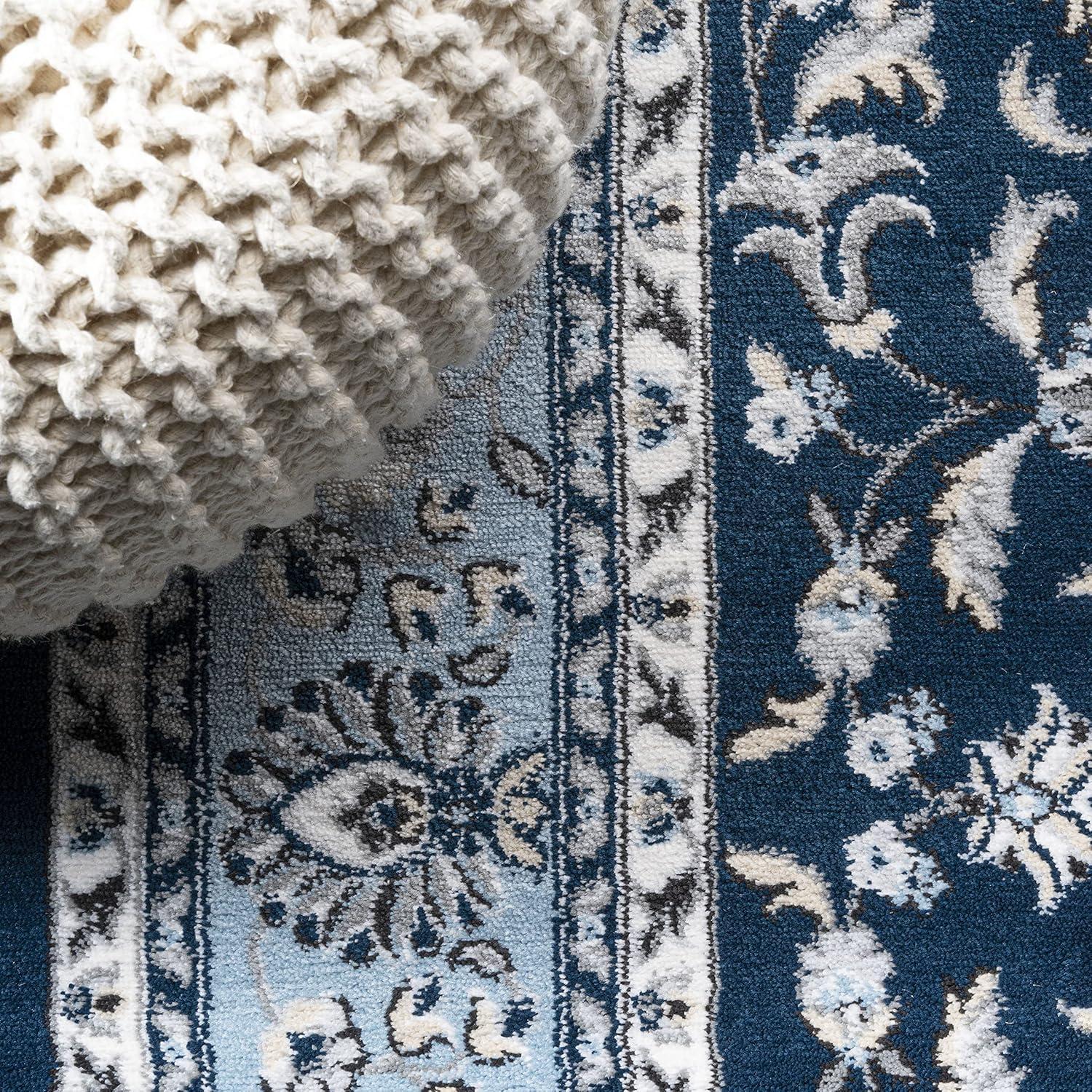 image:imageJONATHAN Y Palmette Modern Floral GrayCream Indoor Area Rug 3x5 Vintage Bohemian EasyCleaning for Living Room Bedroom Kitchen Pet Friendly NonShedding MDP503C3NavyBlue