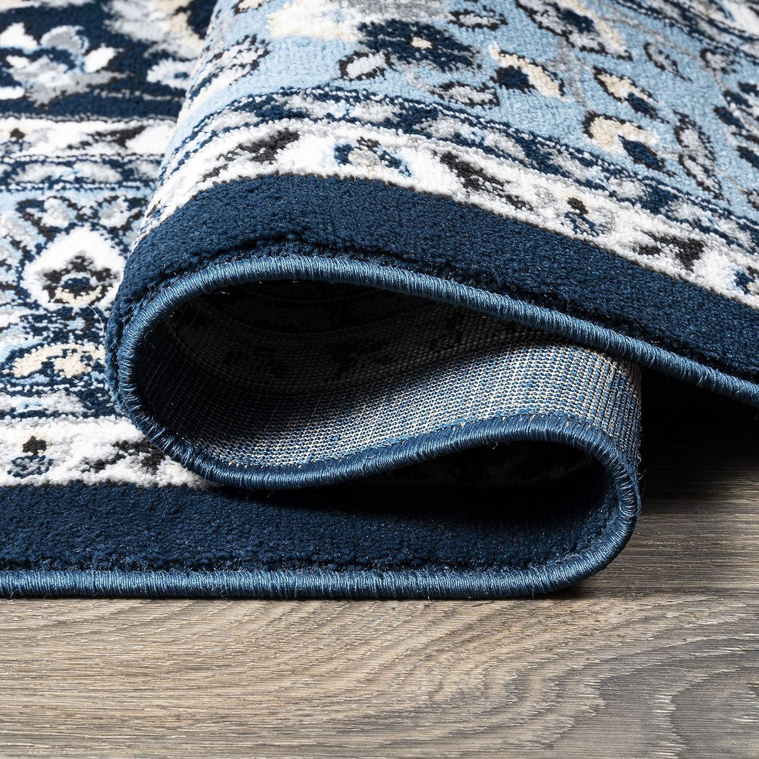image:imageJONATHAN Y Palmette Modern Floral GrayCream Indoor Area Rug 3x5 Vintage Bohemian EasyCleaning for Living Room Bedroom Kitchen Pet Friendly NonShedding MDP503C3NavyBlue