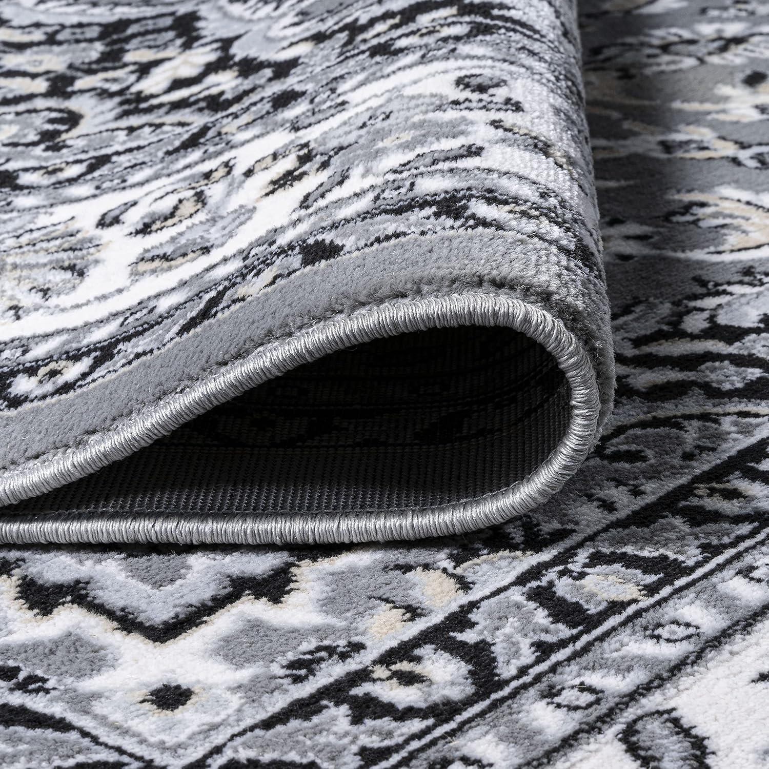 image:imageJONATHAN Y Palmette Modern Floral GrayCream Indoor Area Rug 3x5 Vintage Bohemian EasyCleaning for Living Room Bedroom Kitchen Pet Friendly NonShedding MDP503C3GrayIvory
