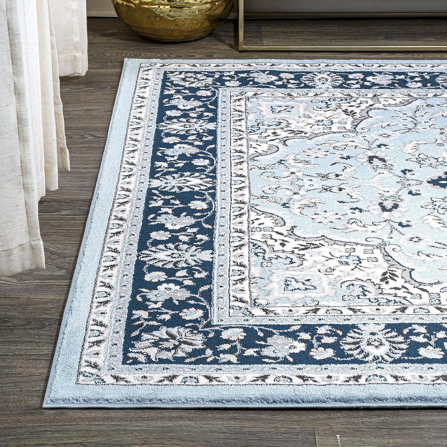 image:imageJONATHAN Y Palmette Modern Floral GrayCream Indoor Area Rug 3x5 Vintage Bohemian EasyCleaning for Living Room Bedroom Kitchen Pet Friendly NonShedding MDP503C3BlueNavy