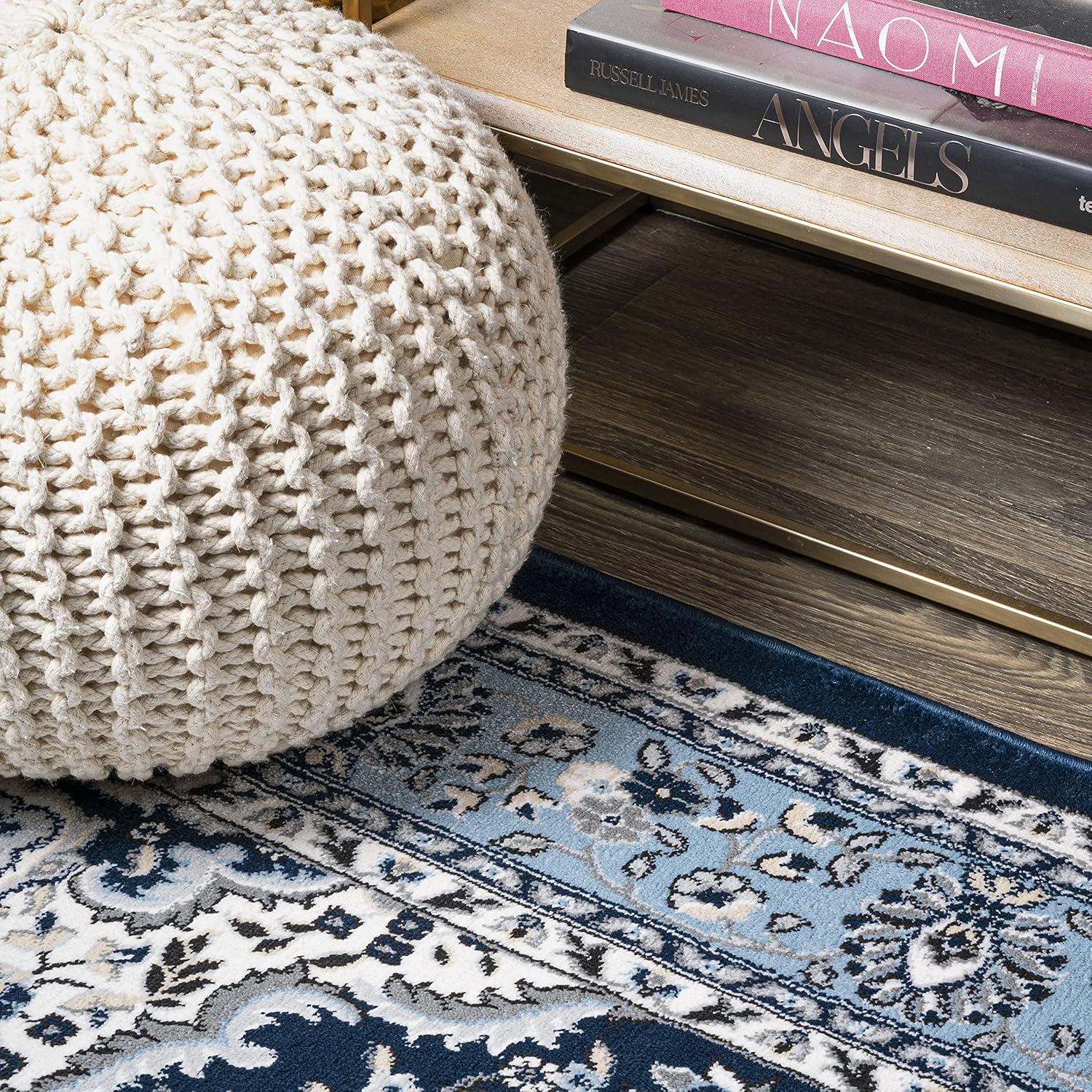 image:imageJONATHAN Y Palmette Modern Floral GrayCream Indoor Area Rug 3x5 Vintage Bohemian EasyCleaning for Living Room Bedroom Kitchen Pet Friendly NonShedding MDP503C3NavyBlue