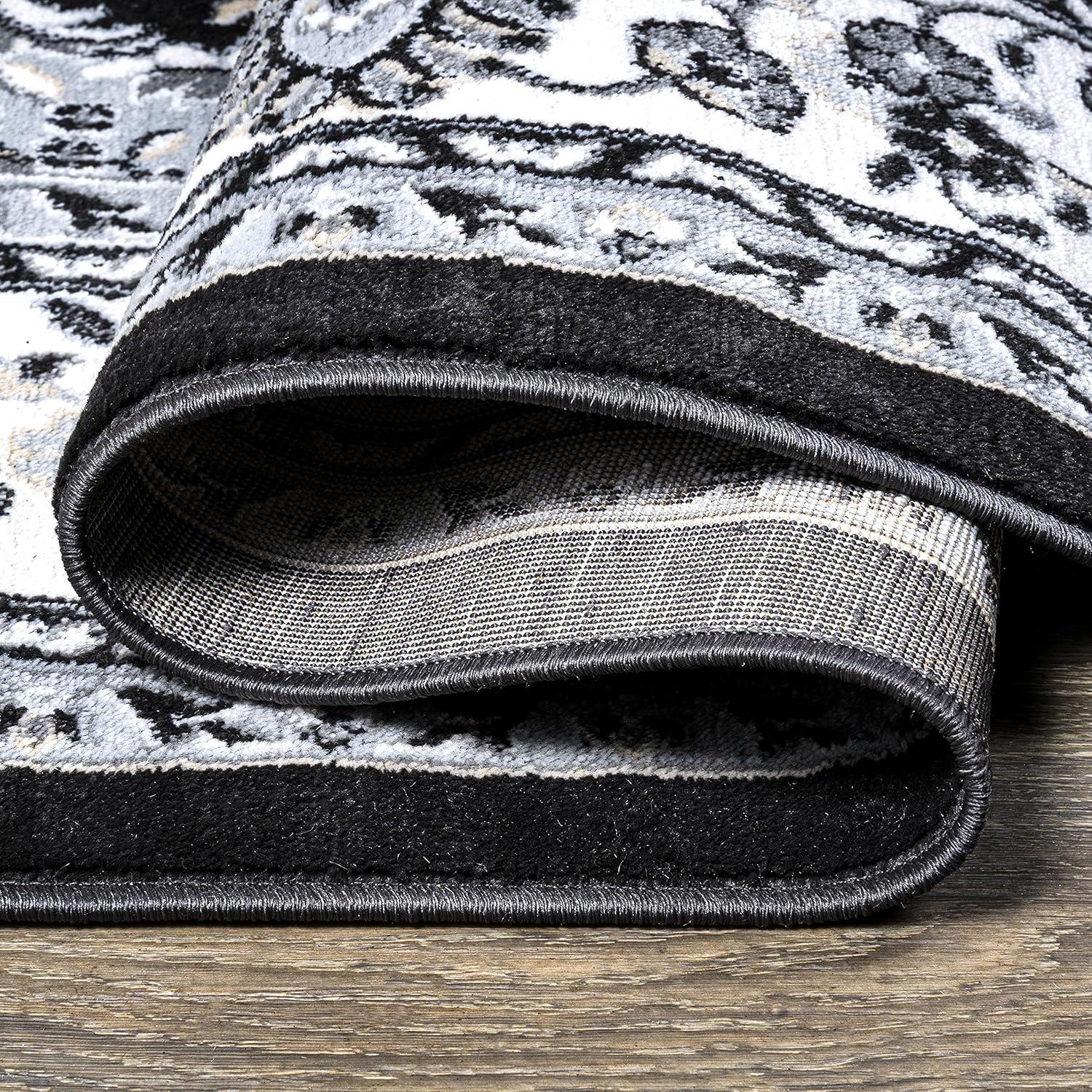 image:imageJONATHAN Y Palmette Modern Floral GrayCream Indoor Area Rug 3x5 Vintage Bohemian EasyCleaning for Living Room Bedroom Kitchen Pet Friendly NonShedding MDP503C3CreamGrayBlack