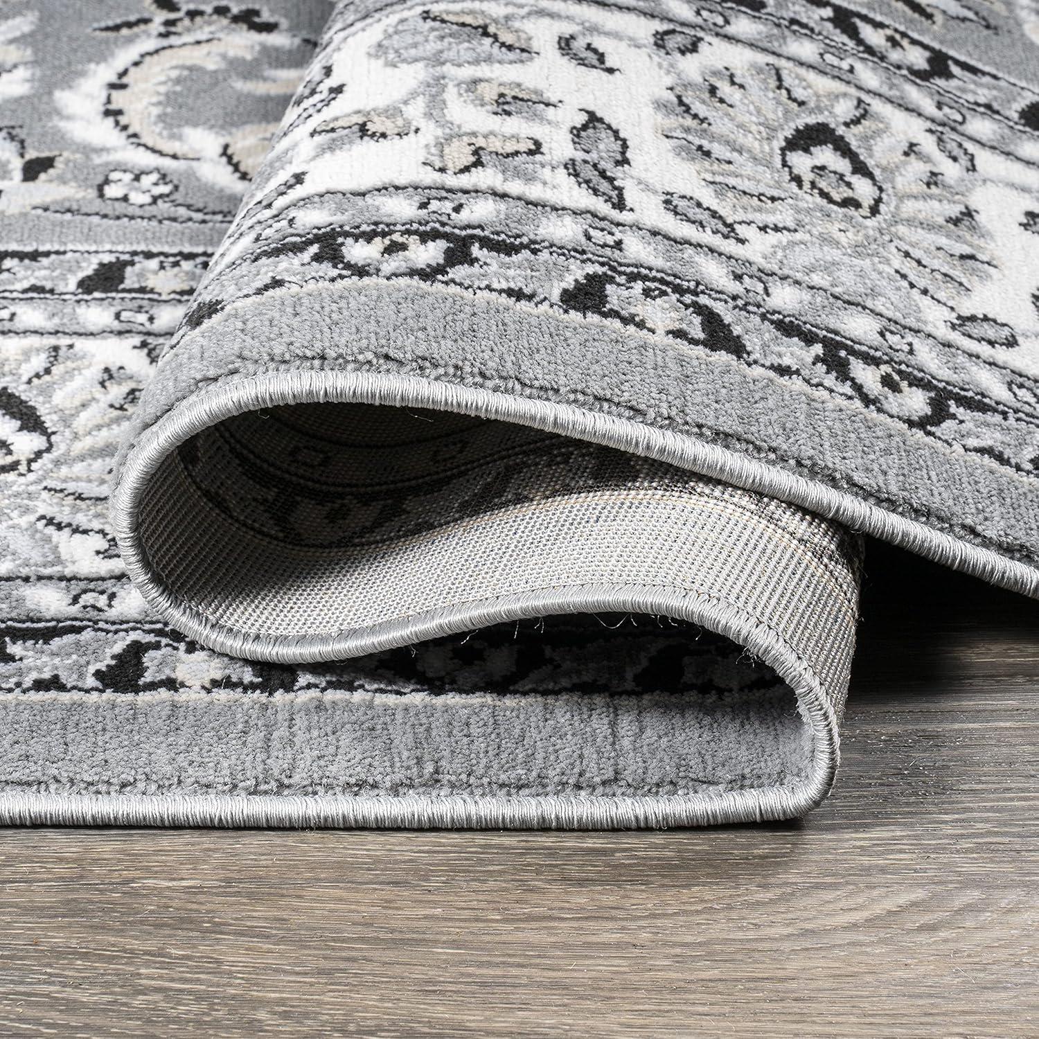 image:imageJONATHAN Y Palmette Modern Floral GrayCream Indoor Area Rug 3x5 Vintage Bohemian EasyCleaning for Living Room Bedroom Kitchen Pet Friendly NonShedding MDP503C3GrayCream