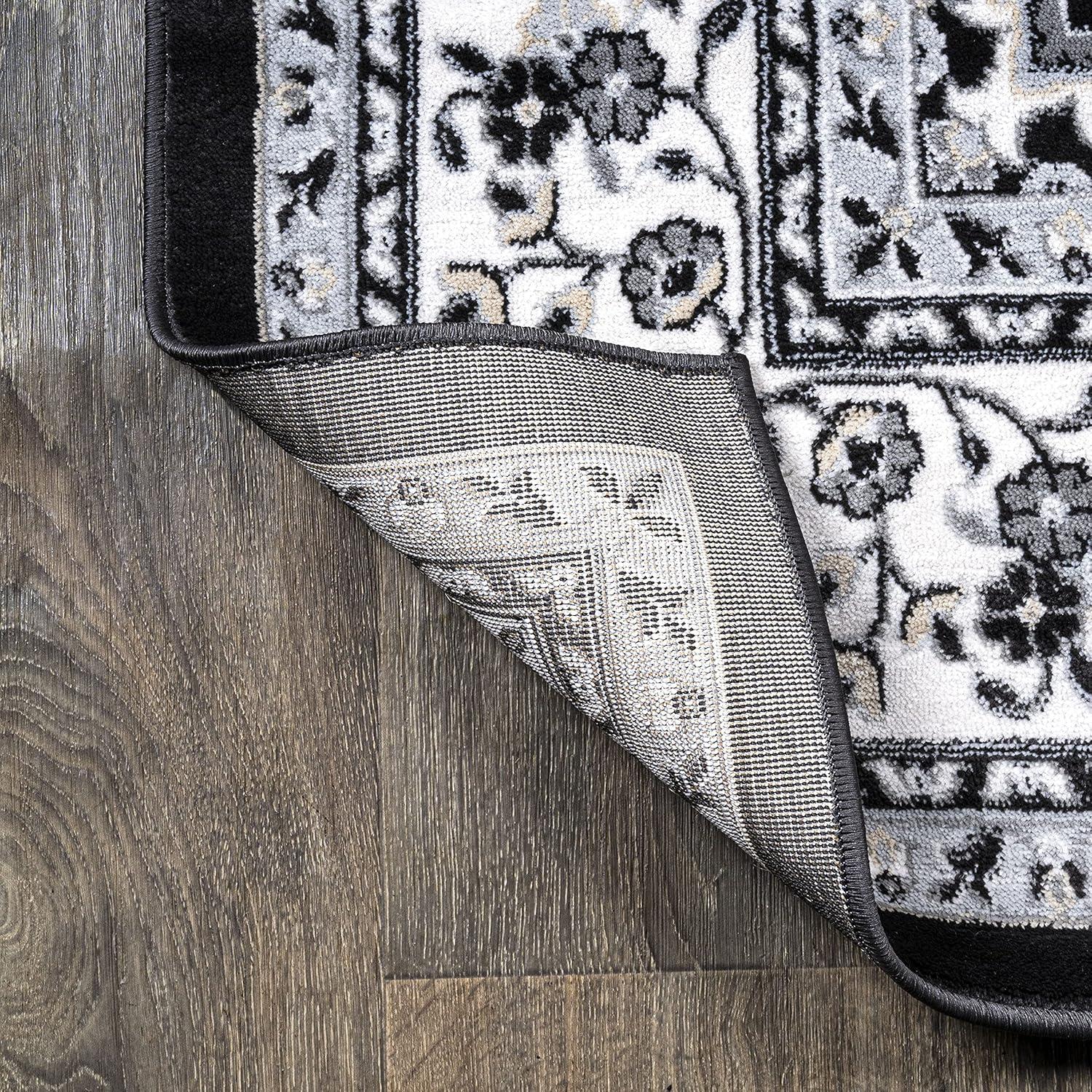 image:imageJONATHAN Y Palmette Modern Floral GrayCream Indoor Area Rug 3x5 Vintage Bohemian EasyCleaning for Living Room Bedroom Kitchen Pet Friendly NonShedding MDP503C3CreamGrayBlack