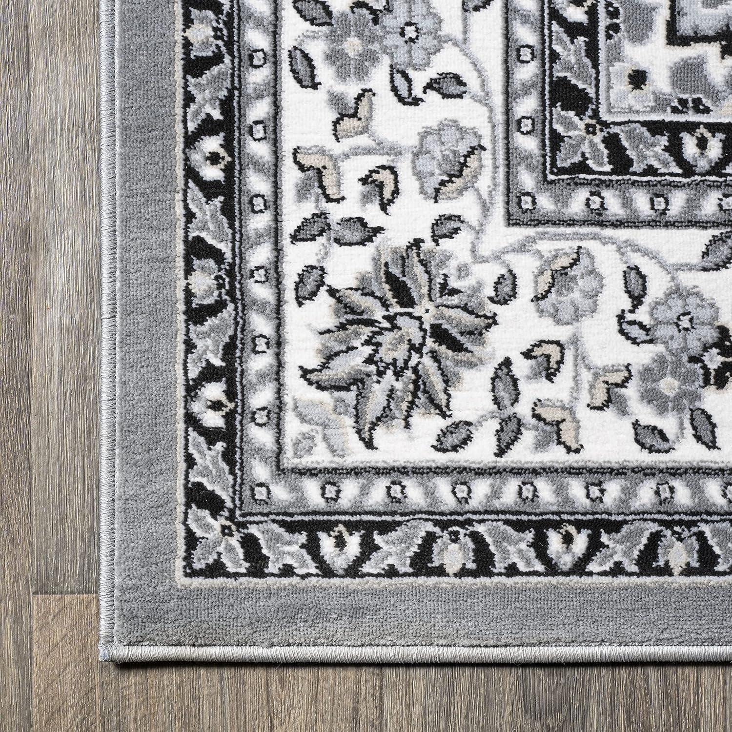 image:imageJONATHAN Y Palmette Modern Floral GrayCream Indoor Area Rug 3x5 Vintage Bohemian EasyCleaning for Living Room Bedroom Kitchen Pet Friendly NonShedding MDP503C3GrayCream