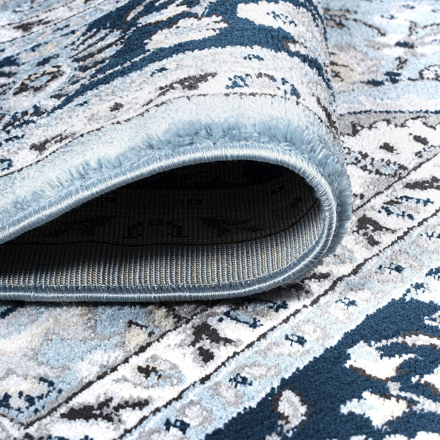 image:imageJONATHAN Y Palmette Modern Floral GrayCream Indoor Area Rug 3x5 Vintage Bohemian EasyCleaning for Living Room Bedroom Kitchen Pet Friendly NonShedding MDP503C3BlueNavy