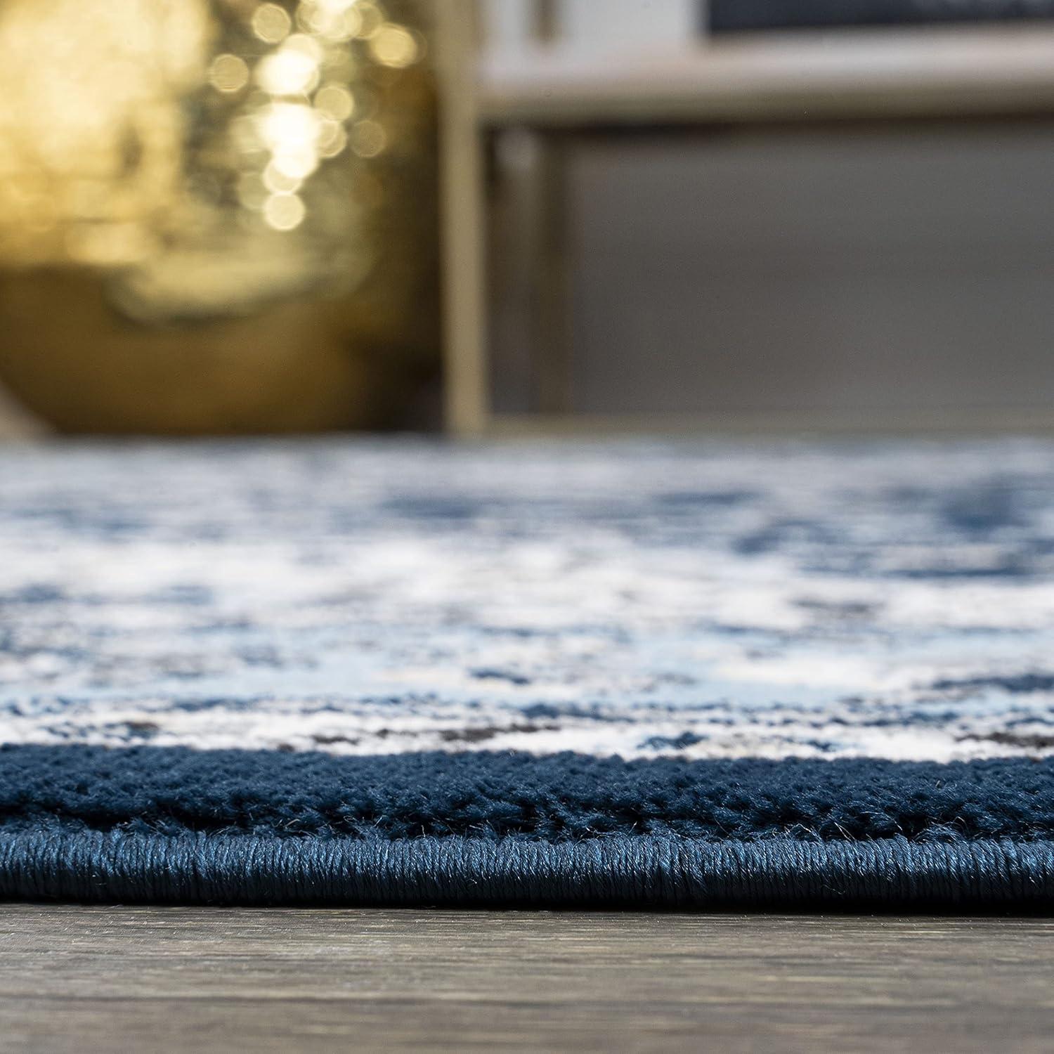 image:imageJONATHAN Y Palmette Modern Floral GrayCream Indoor Area Rug 3x5 Vintage Bohemian EasyCleaning for Living Room Bedroom Kitchen Pet Friendly NonShedding MDP503C3NavyBlue
