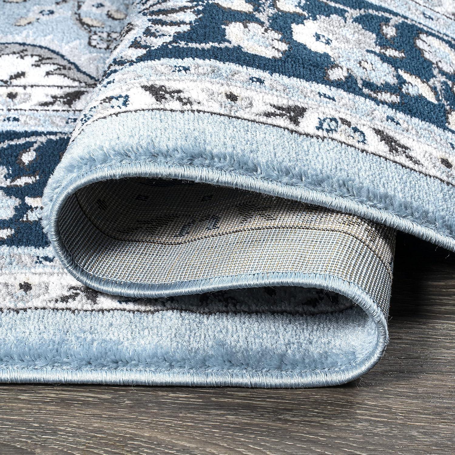 image:imageJONATHAN Y Palmette Modern Floral GrayCream Indoor Area Rug 3x5 Vintage Bohemian EasyCleaning for Living Room Bedroom Kitchen Pet Friendly NonShedding MDP503C3BlueNavy