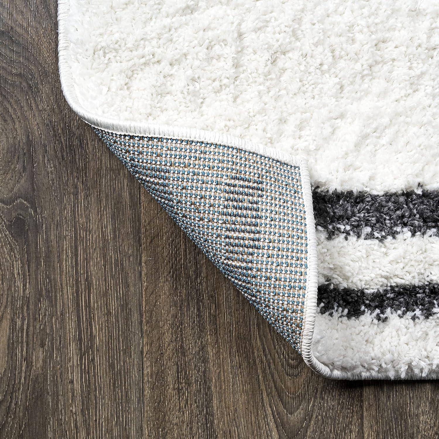 image:imageJONATHAN Y Petra Stripe Geometric Shag WhiteGray Indoor Area Rug 3x5 Bohemian Contemporary EasyCleaning for Living Room Bedroom Kitchen Pet Friendly NonShedding MOH406A32 x 10 Runner